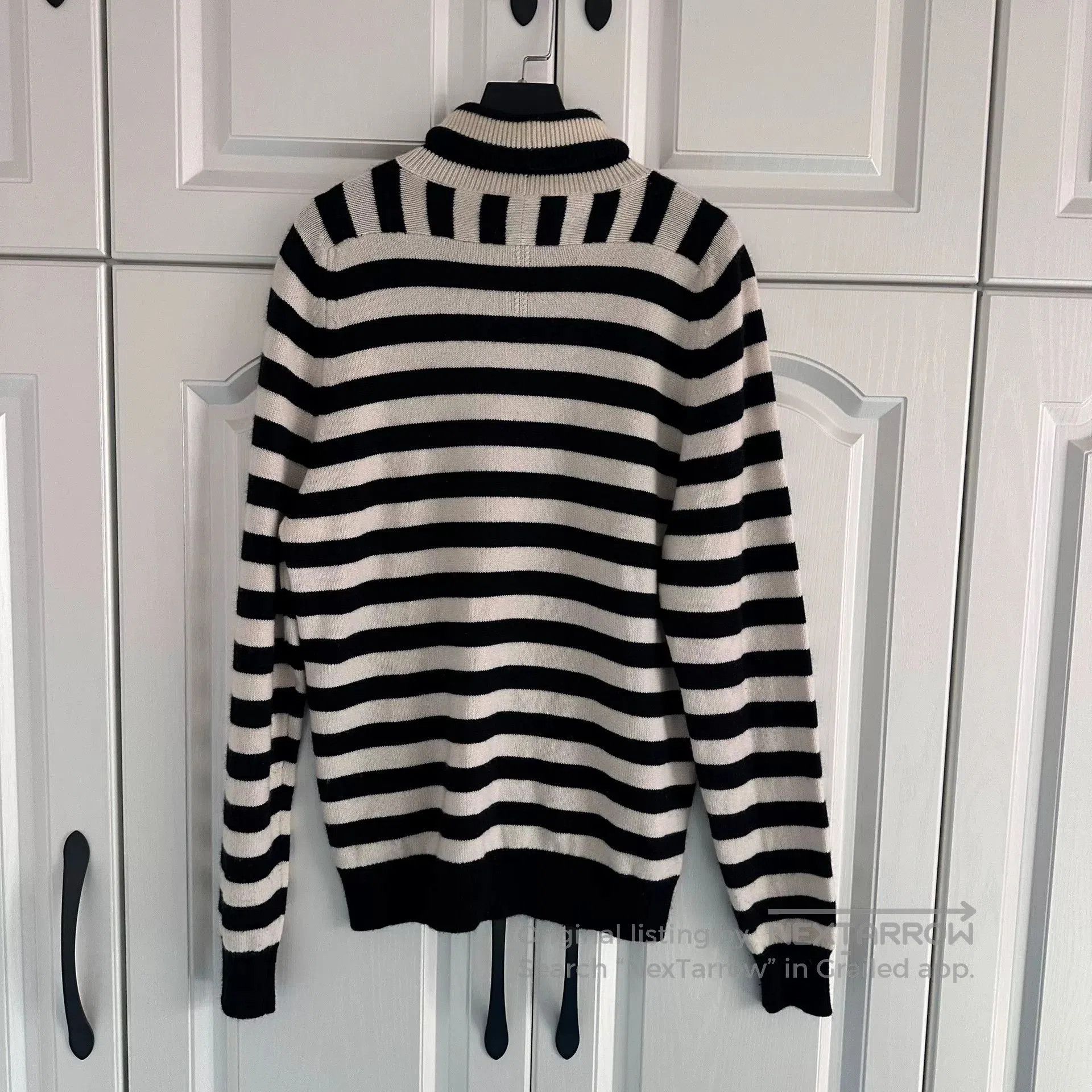 Saint Laurent Paris Saint Laurent Black White Striped Turtleneck. Size US L / EU 52-54 / 3 - 3 Thumbnail