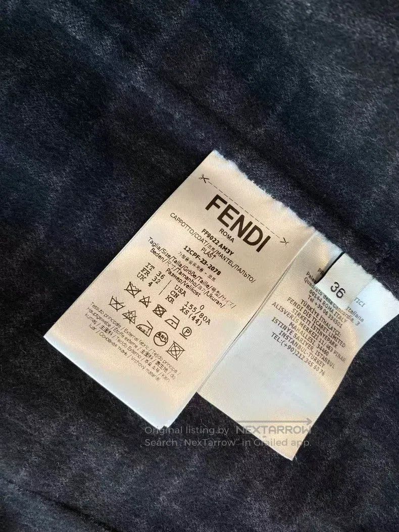 Fendi Fendi 23ss Black and Gray Lined Monogram Print Belted Wool Size XS / US 0-2 / IT 36-38 - 5 Thumbnail