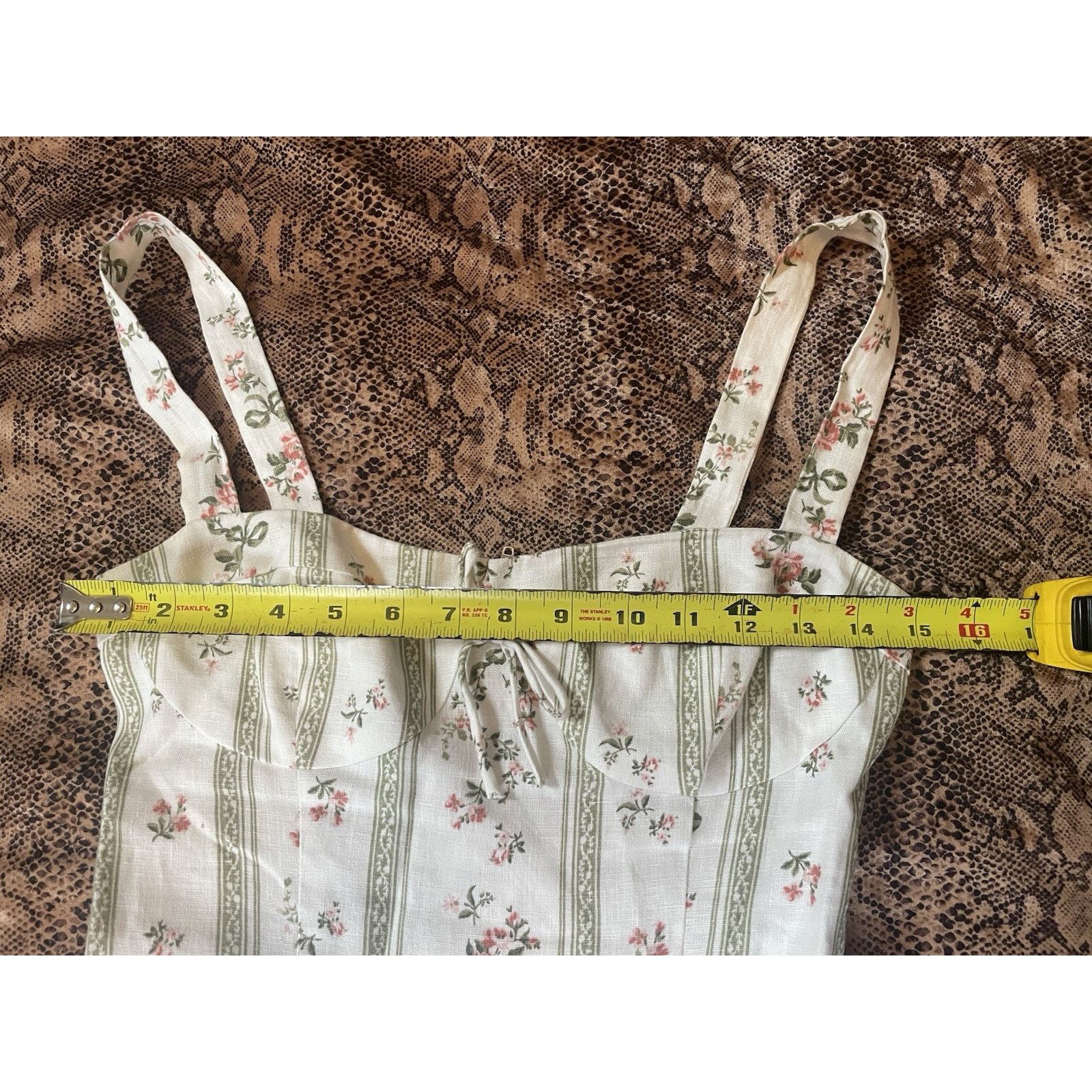 Reformation Maegan Linen Midi Dress Heather Floral Print 2 -  homelandexpress.co.uk