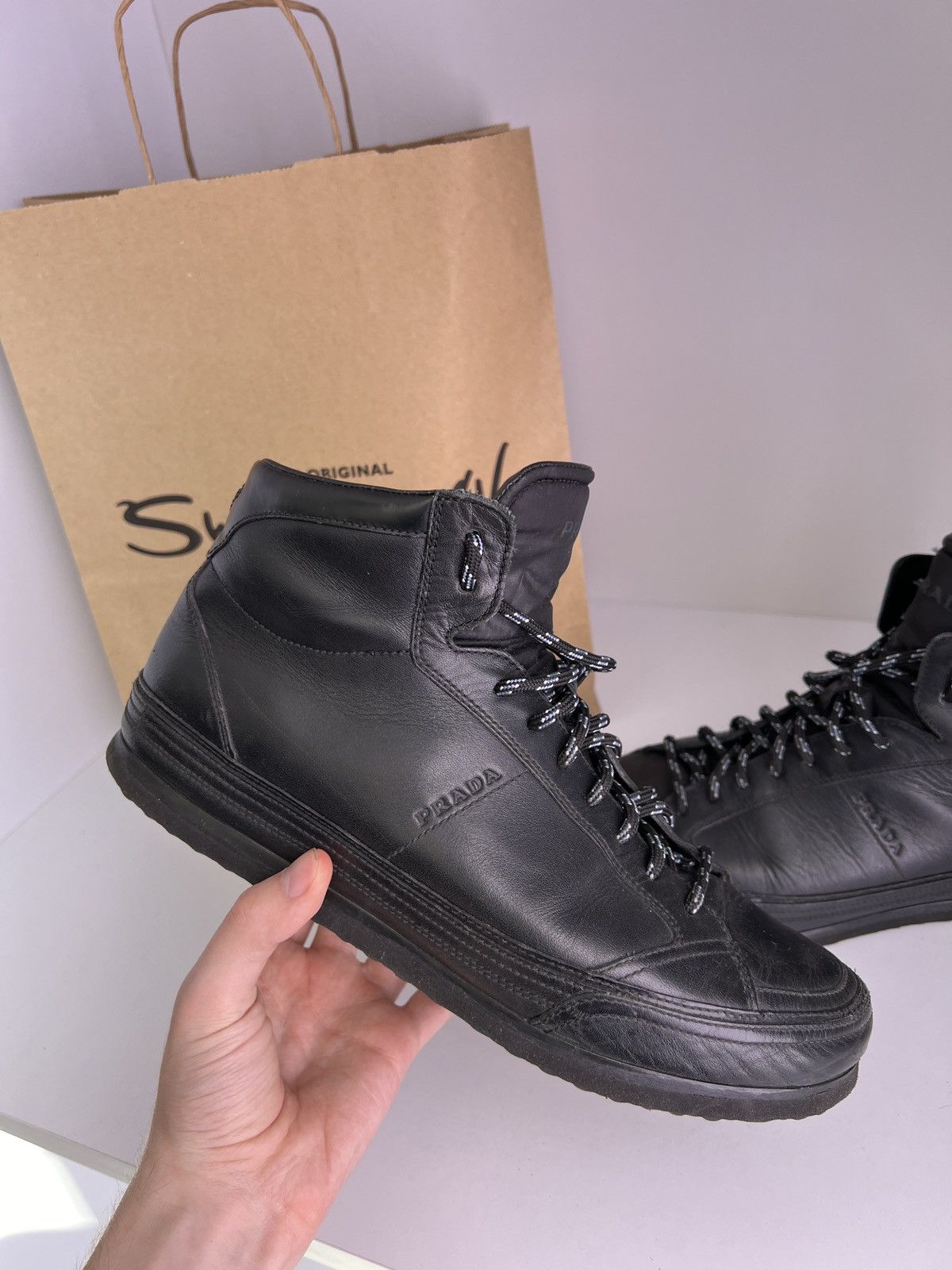 Prada × Vintage Vintage Prada High Cut Sneakers Men's Size US 8 / EU 41 - 1 Thumbnail
