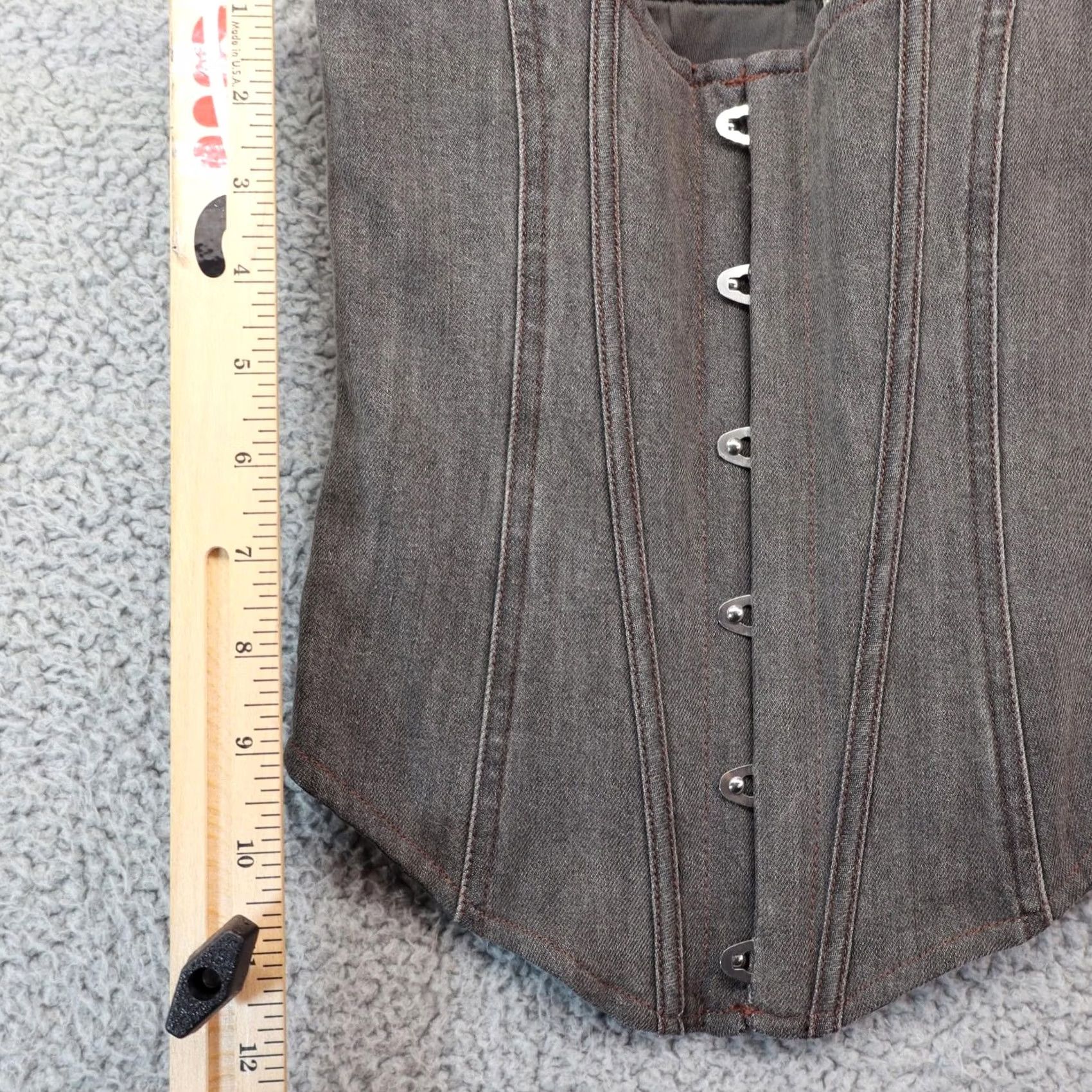 Hot Topic Outcast Top Women XS Gray Bustier Corset NWT Geometric One Piece Polyester Shirt Womens XS Grey Bustier Corset Outcast Top Size XS / US 0-2 / IT 36-38 - 3 Thumbnail