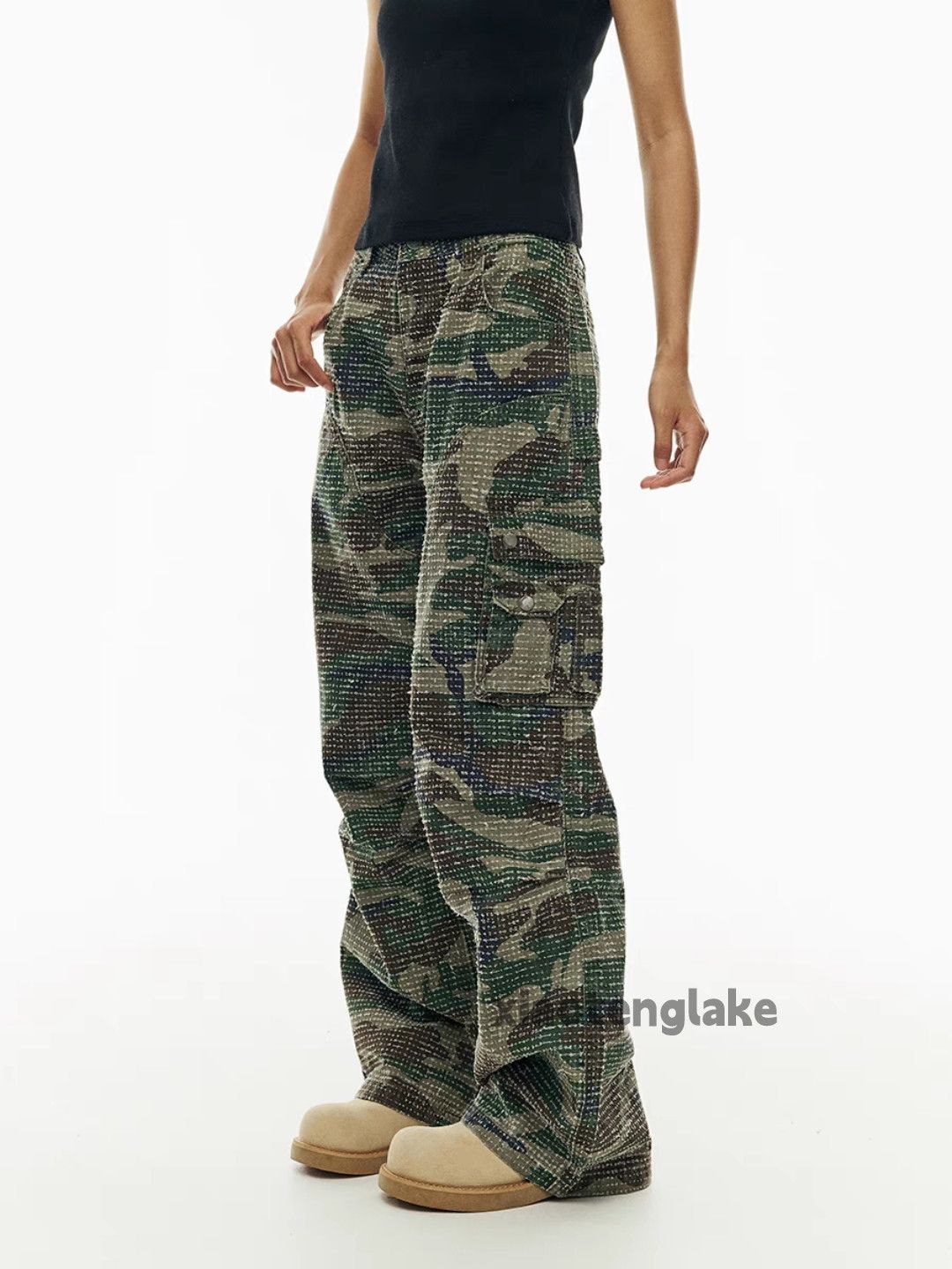 Designer × Japanese Brand × Vintage washed faded camo pattern skate hiphop baggy pants Size US 32 / EU 48 - 1 Thumbnail