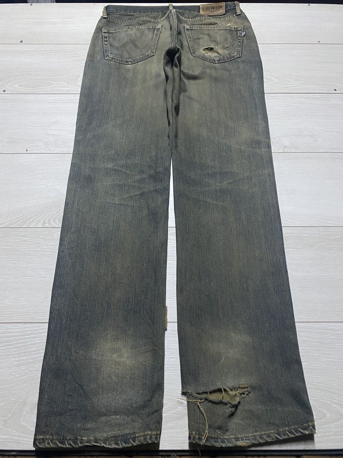 Junya Watanabe Vintage Japanese Brand Edwin 404 Mud Wash Distressed Jeans Size US 32 / EU 48 - 2 Thumbnail