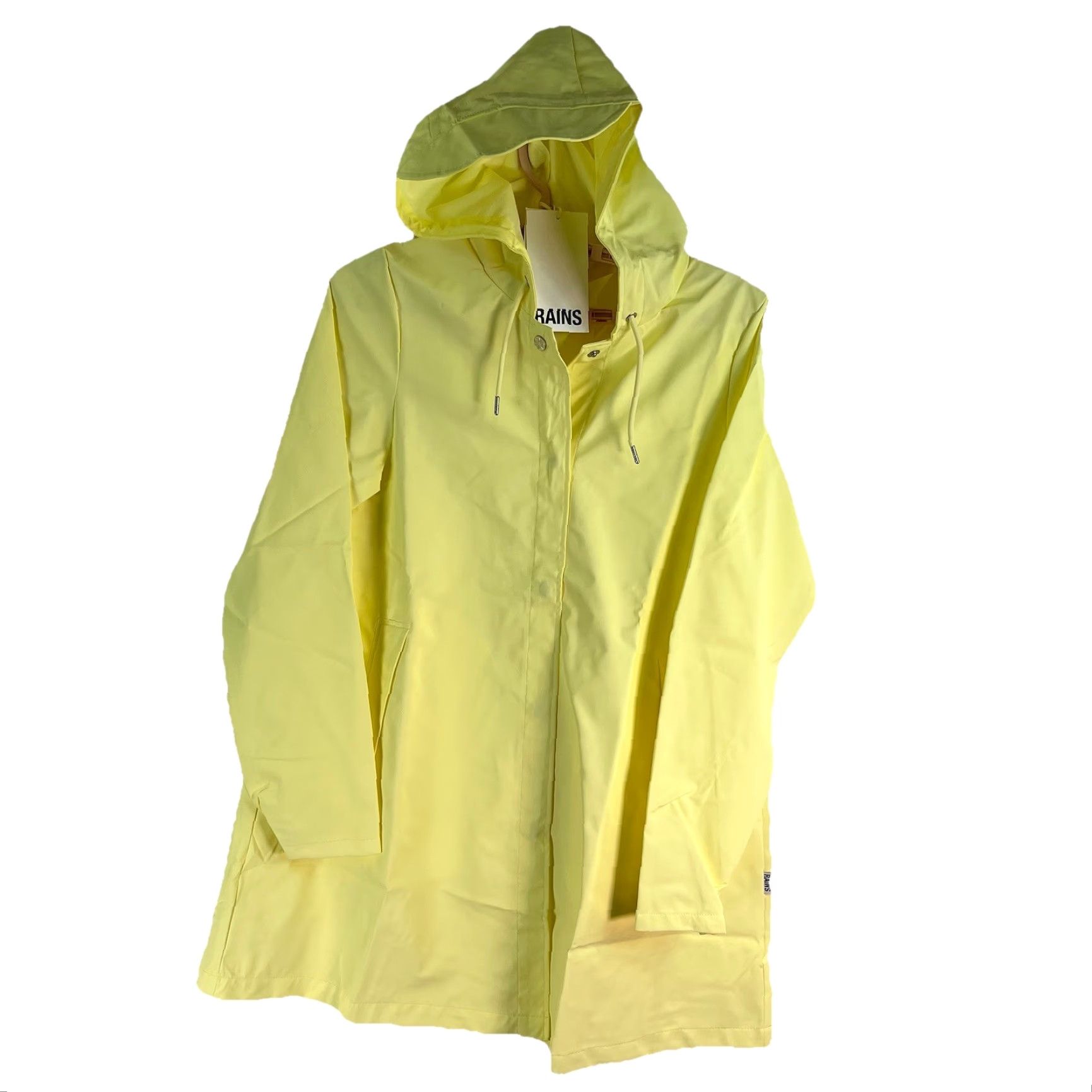 Rains RAINS Jacket A-Line Rain Jacket Womens XS Yellow Straws Waterproof NWT 18050 Size XS / US 0-2 / IT 36-38 - 2 Thumbnail