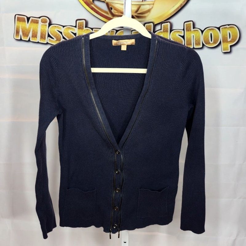 Ellen Tracy Ellen Tracy Navy Blue 100 Percent Cotton Sweater Size Medium Size M / US 6-8 / IT 42-44 - 1 Thumbnail
