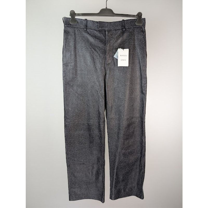 Bottega Veneta o1rshd1 Paddington Printed Leather Trousers Pant Black/ Grey Size US 34 / EU 50 - 2 Thumbnail