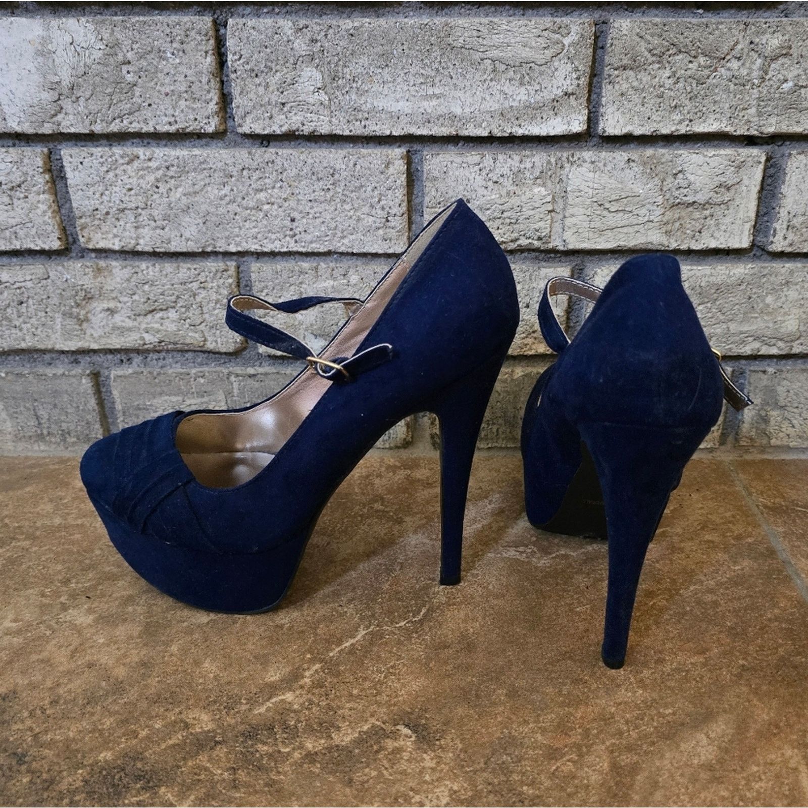 Other Navy | CHARLOTTE RUSSE | Penelope Heel Size US 8 / IT 38 - 3 Thumbnail