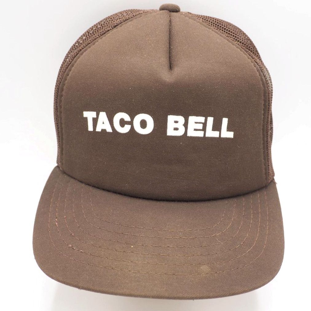 Vintage Mesh Snapback Trucker Farmer Hat Taco Bell Brown & White | Grailed