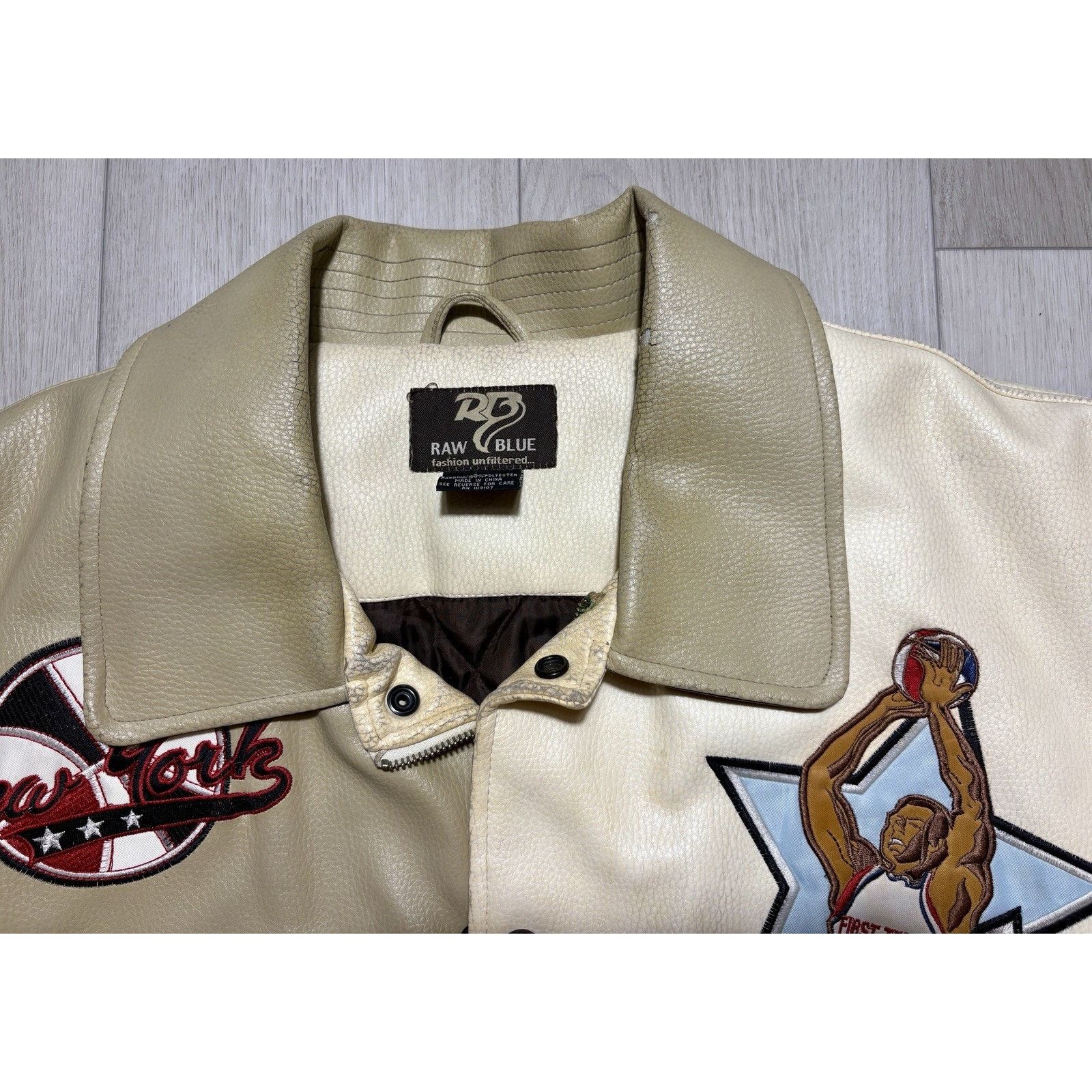 Other Raw Blue Patchwork Varsity Jacket Mens 3XL Basketball Y2K Size US XXL / EU 58 / 5 - 6 Thumbnail