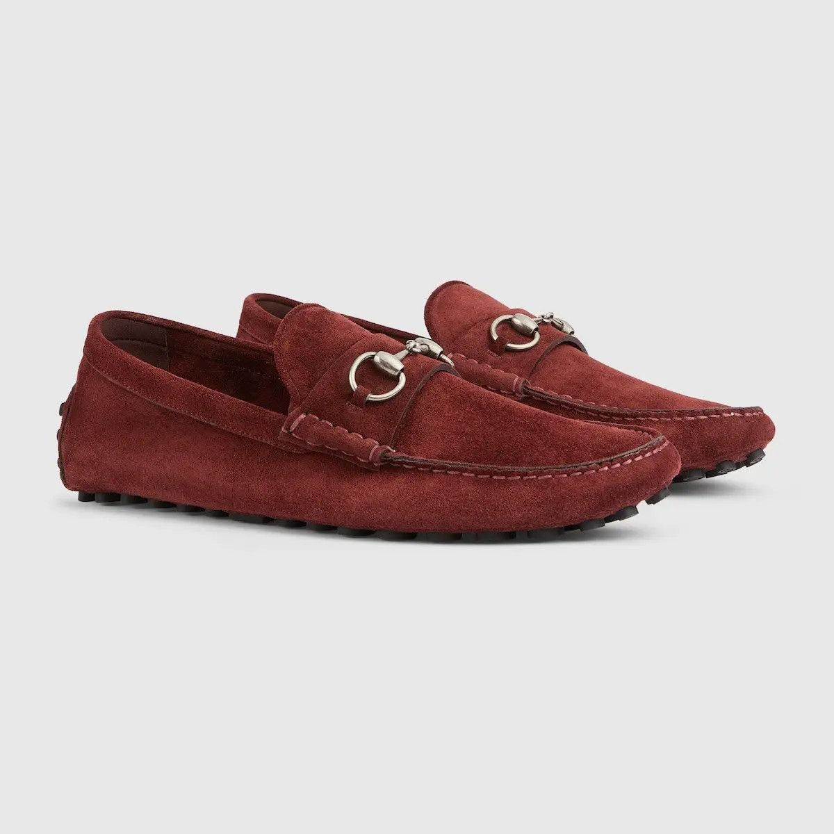 Gucci o1s1wg111025 Men's Driver Shoes With Horsebit in Burgundy Size US 11.5 / EU 44-45 - 2 Thumbnail