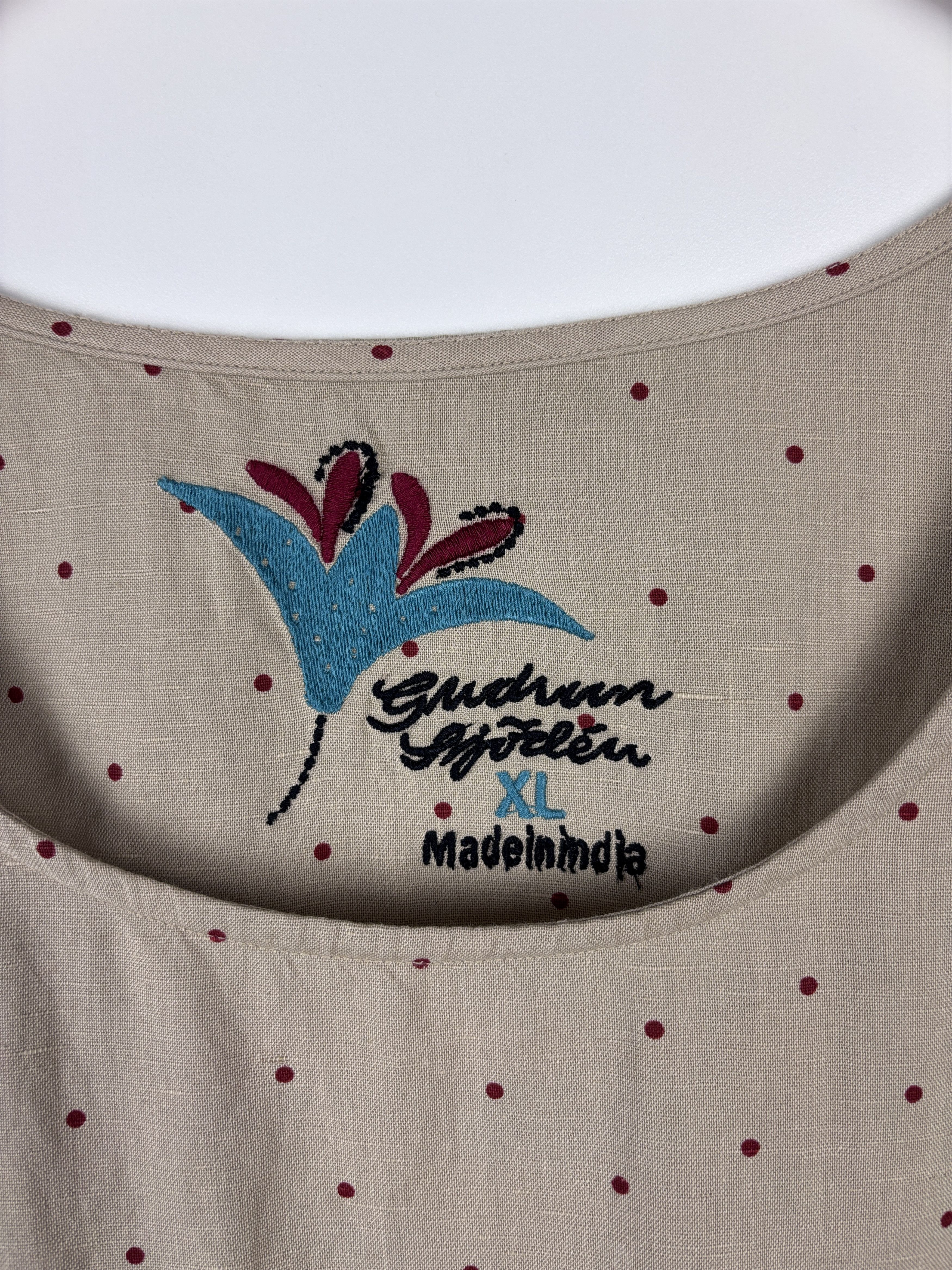 Gudrun Sjoden Gudrun Sjoden Polka Dot Linen Tunic Dress Beige Size XL Size XL / US 12-14 / IT 48-50 - 5 Thumbnail