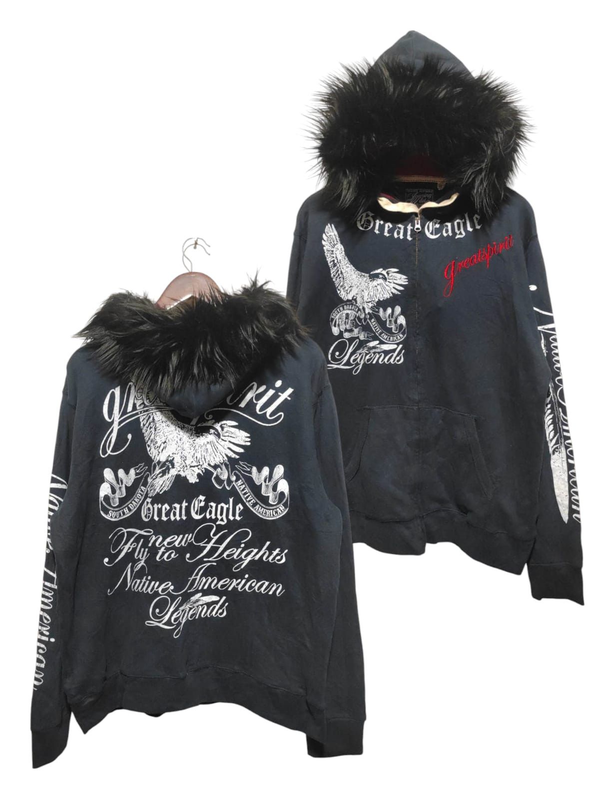 Hysteric Glamour Jeaning Wild Poem Zipper Fur Hoodie LGB style Dark Navy Size US L / EU 52-54 / 3 - 2 Thumbnail