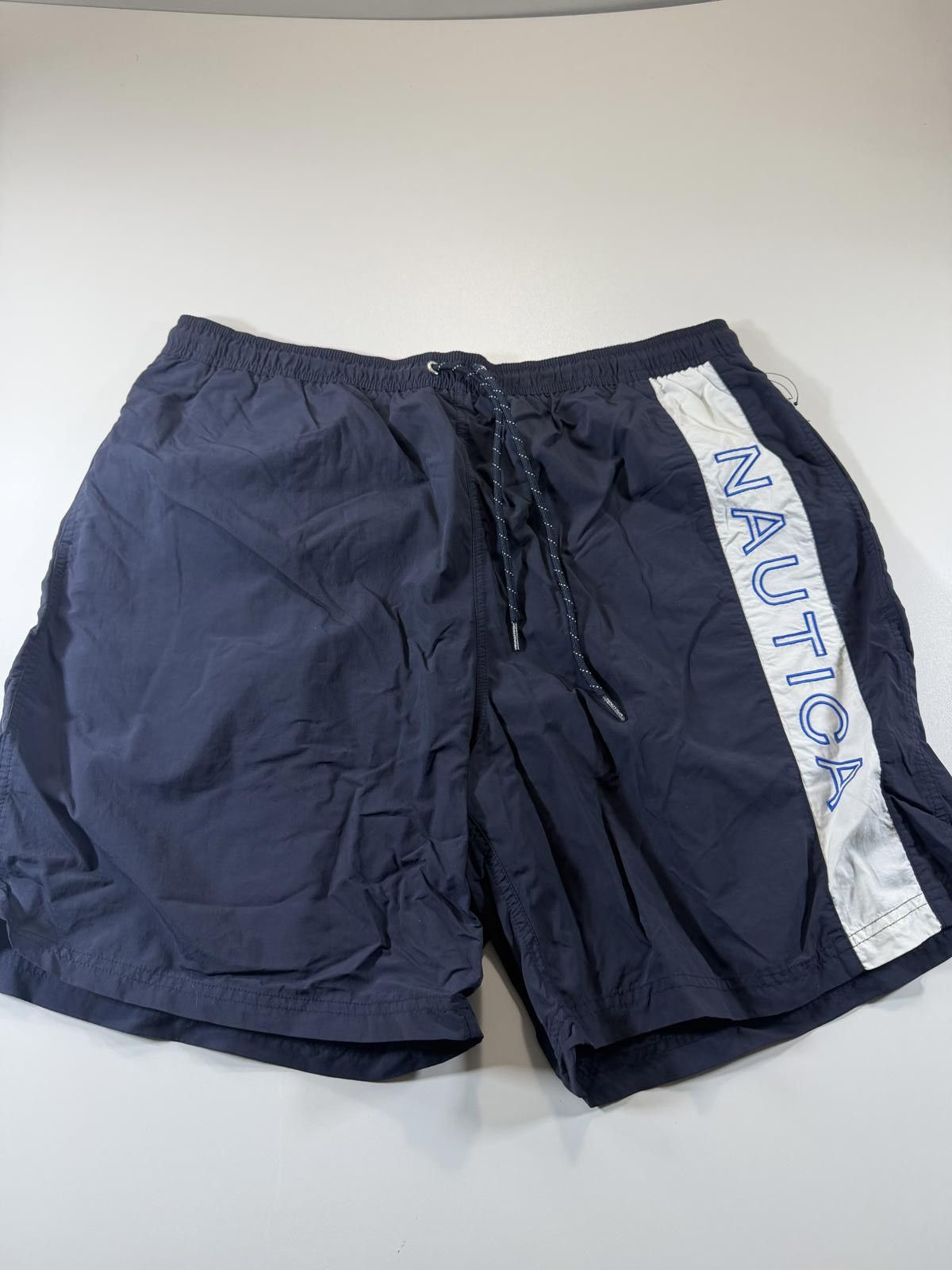 Nautica Nautica Men's Navy Blue Swim Shorts with White Side Panel XL Size US 40 / EU 56 - 1 Thumbnail