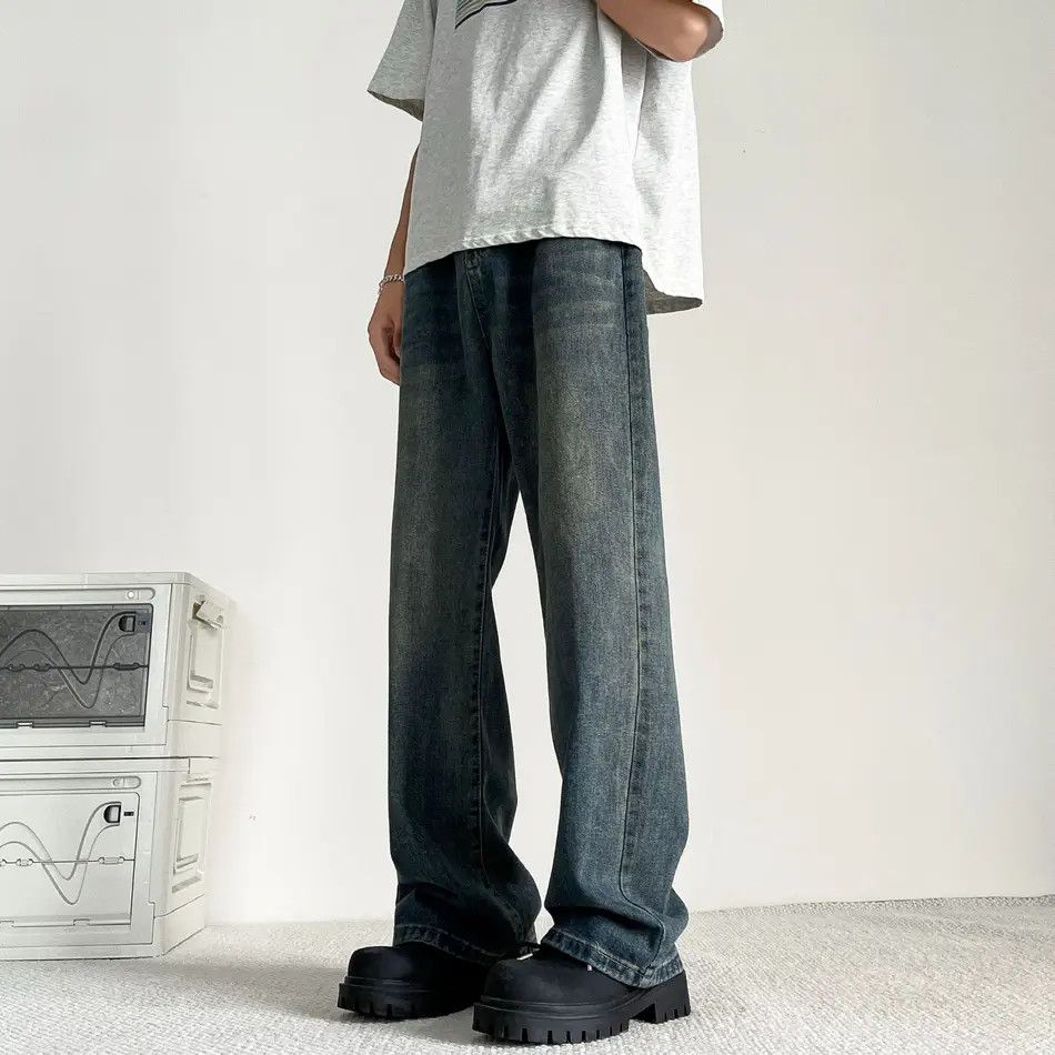 Japanese Brand × Jean Retro loose casual straight leg micro flared jeans Size US 32 / EU 48 - 1 Thumbnail