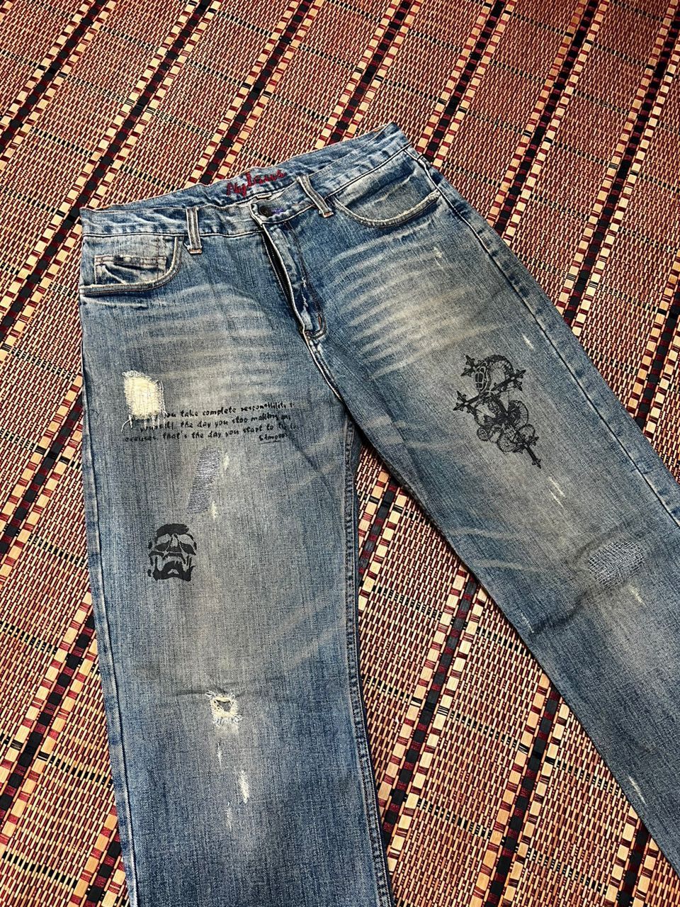 Japanese Brand Japanese Brand Nylaus Art Denim Jeans Size US 34 / EU 50 - 5 Thumbnail