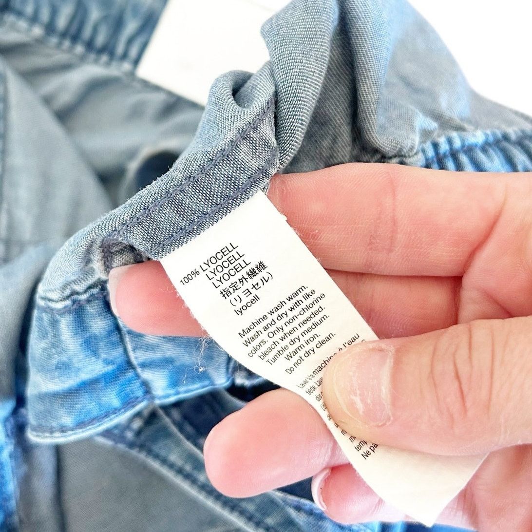 Gap Gap Chambray Lyocell Button Front Skirt Sz XL Size 38" / US 16 / IT 52 - 2 Thumbnail