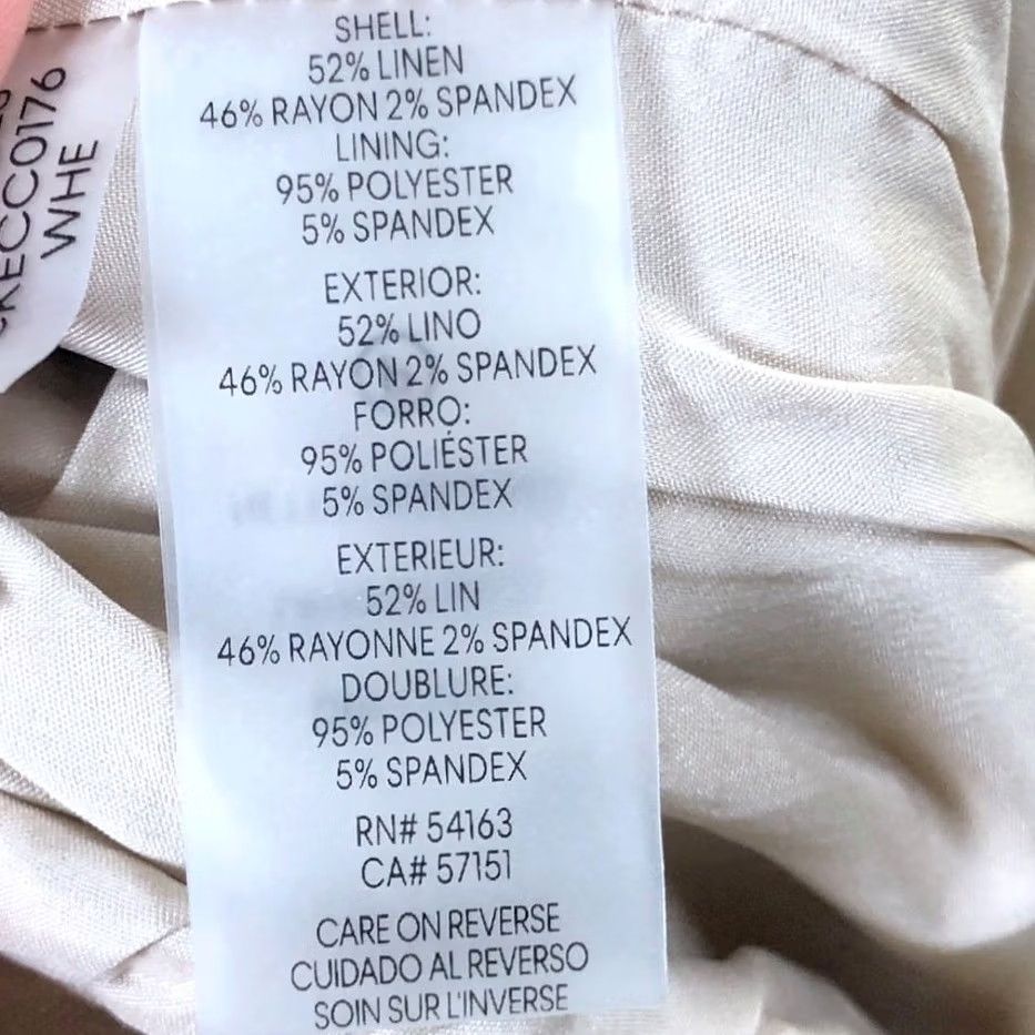 Calvin Klein Calvin Klein Women Pants Tan Pull On High Rise Lined Paperbag Linen Blend XL Size 40" / US 18 - 5 Thumbnail