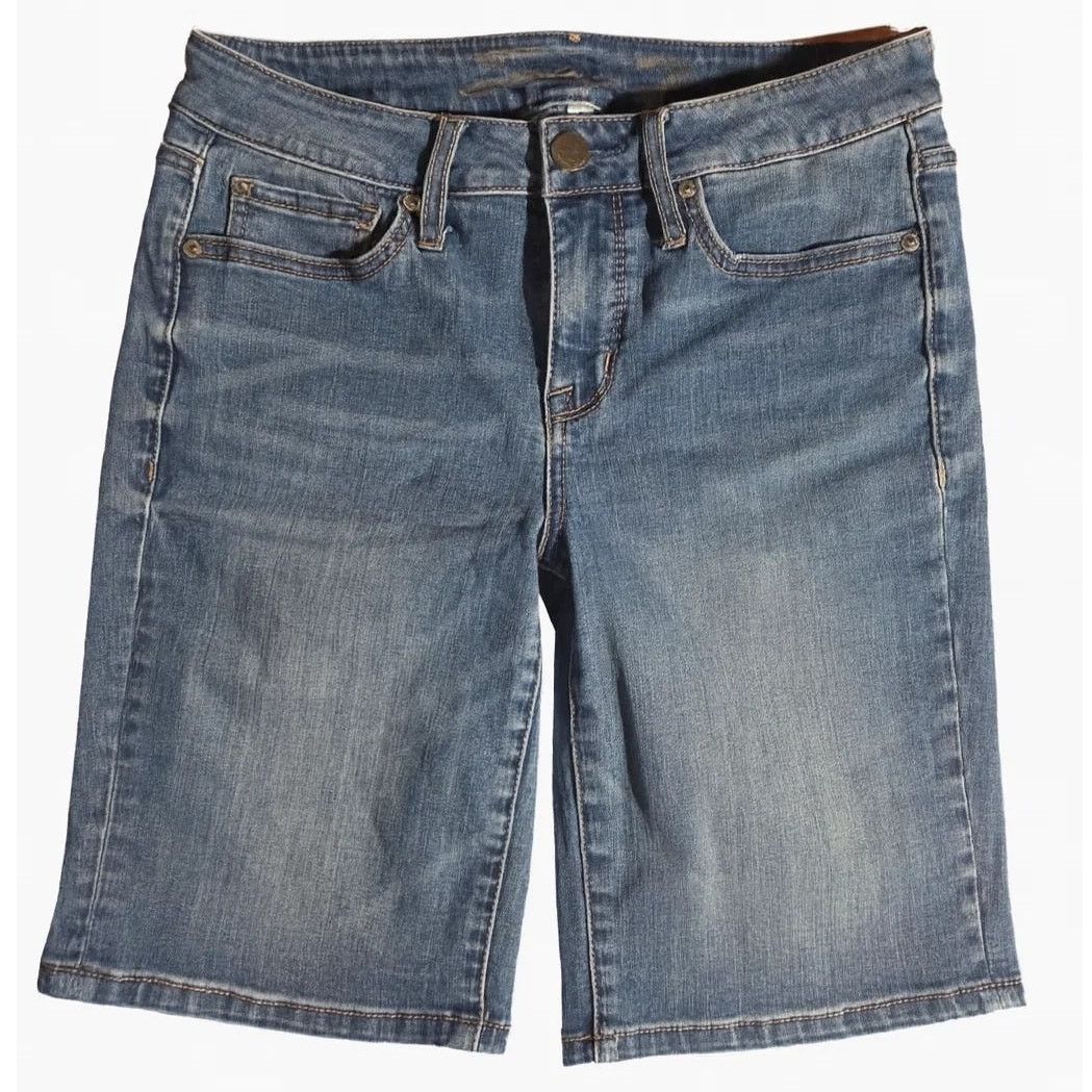 Seven 7 SEVEN7 Blue Denim Acid Wash Bermuda Shorts - Size 4 Size 27" / US 4 / IT 40 - 1 Thumbnail