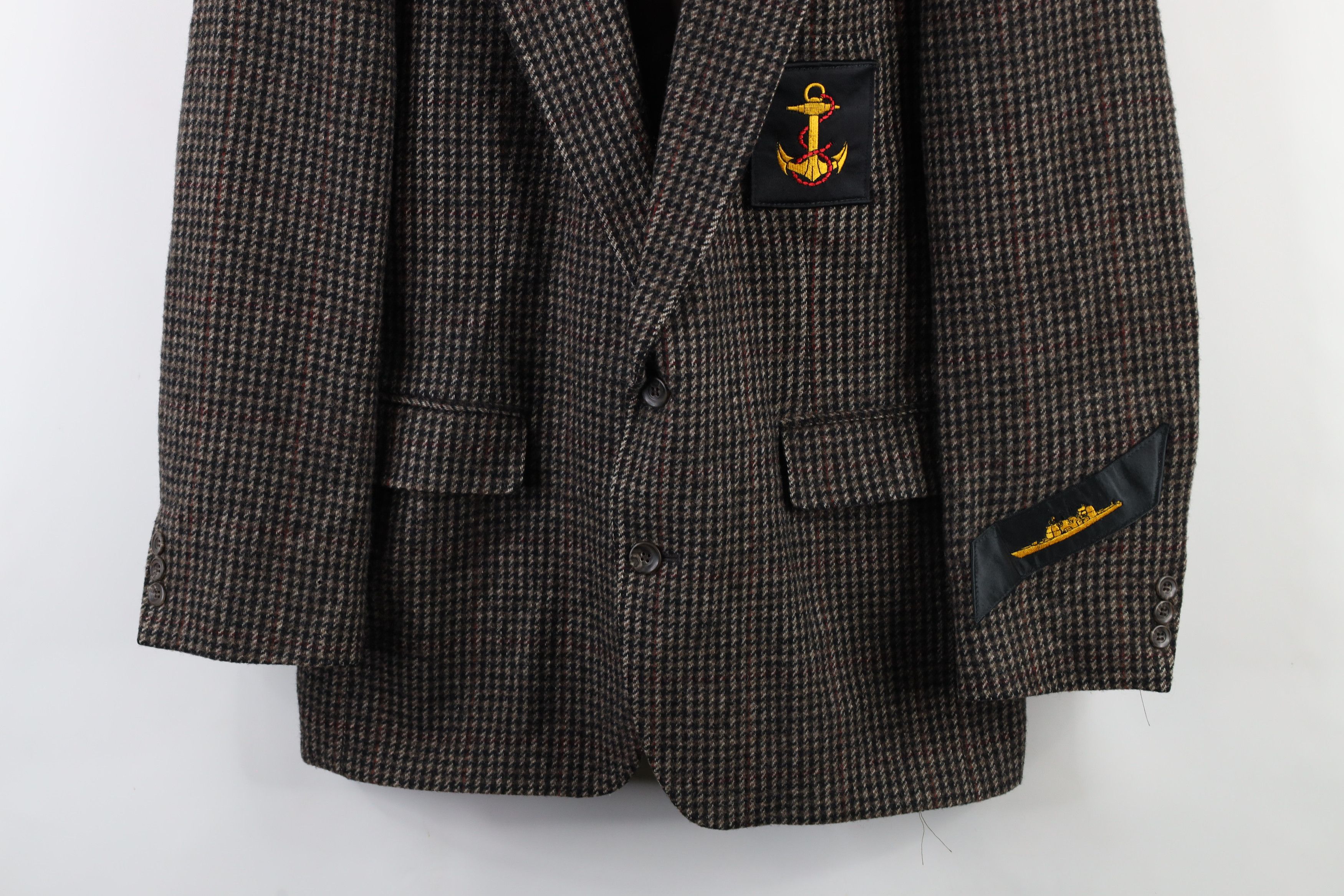 Vintage Vintage 90s Houndstooth Boat Captain Blazer Suit Jacket USA Size US L / EU 52-54 / 3 - 3 Thumbnail