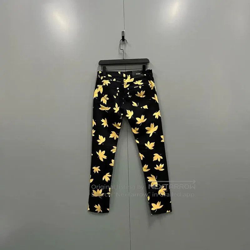 Versace Versace Summer Black Floral Cotton Pants . Size 28" / US 6 / IT 42 - 2 Thumbnail