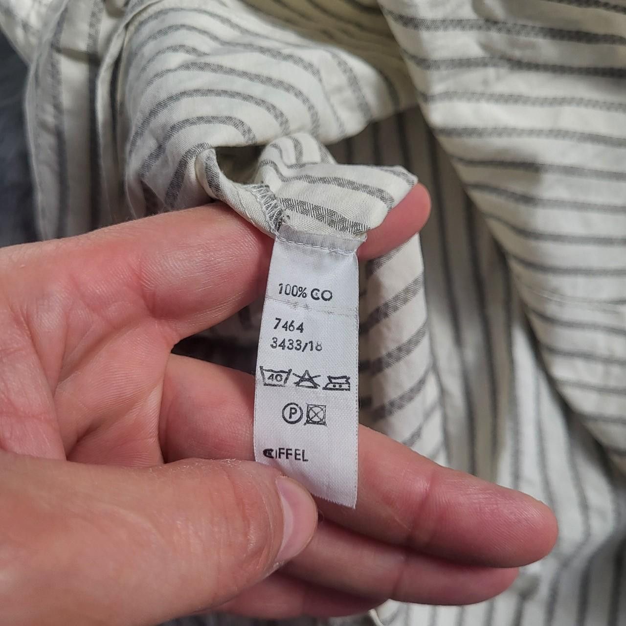 Hugo Boss Hugo Boss Men's Grey and Cream Shirt - Size L Size US L / EU 52-54 / 3 - 4 Thumbnail