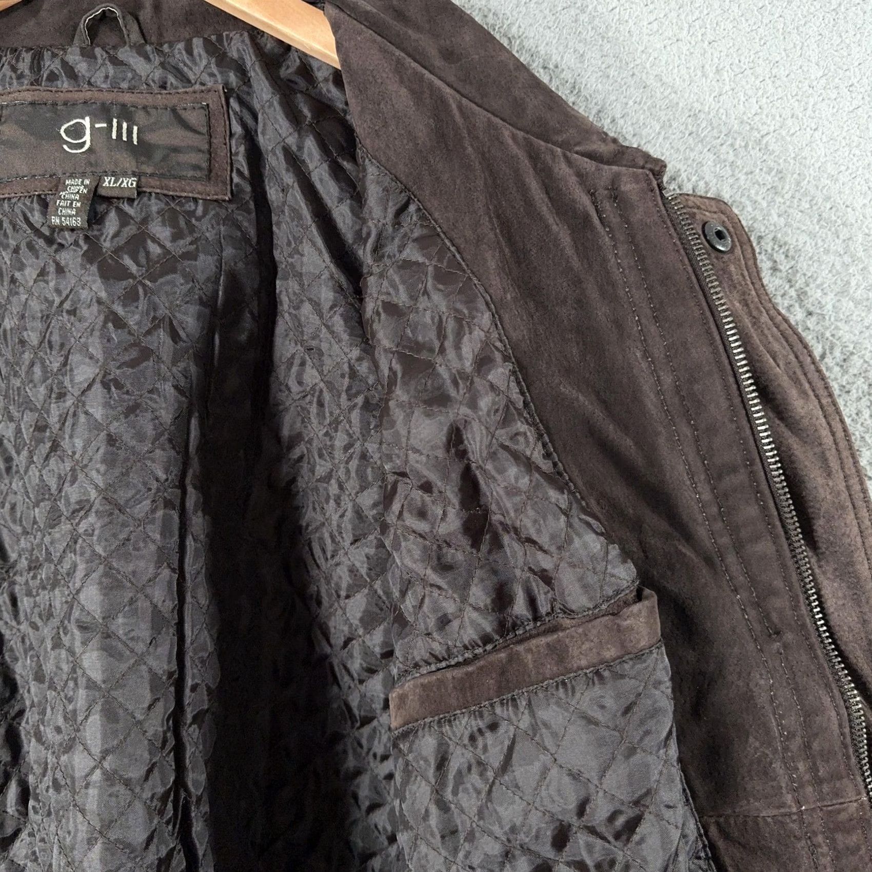G-III G-III Leather Bomber Jacket Mens XL Brown Quilted Lined Full Zip Size US XL / EU 56 / 4 - 6 Thumbnail