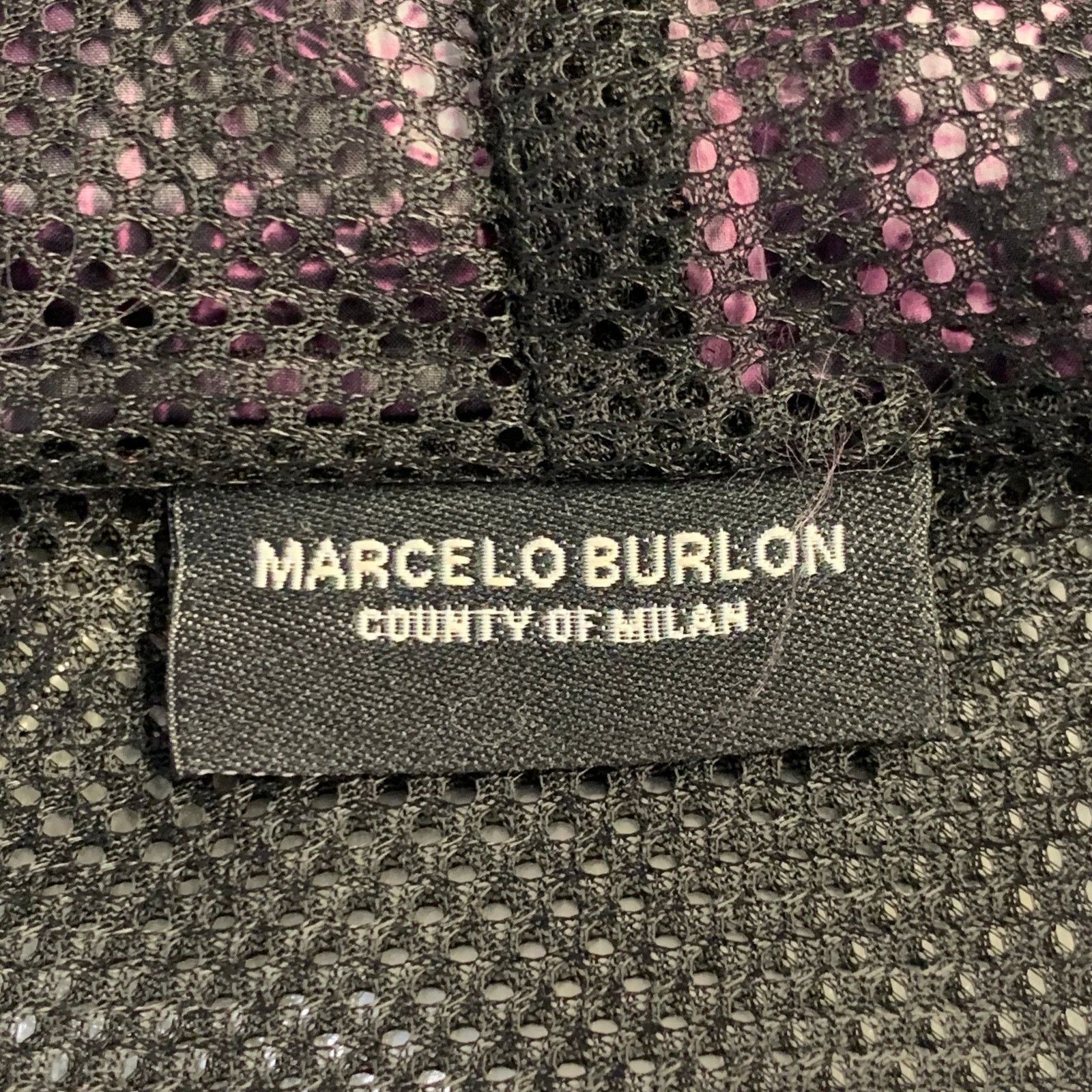 Marcelo Burlon S Black Purple Polyamide Snake Print Hooded Rain Jacket Size S / US 4 / IT 40 - 5 Thumbnail