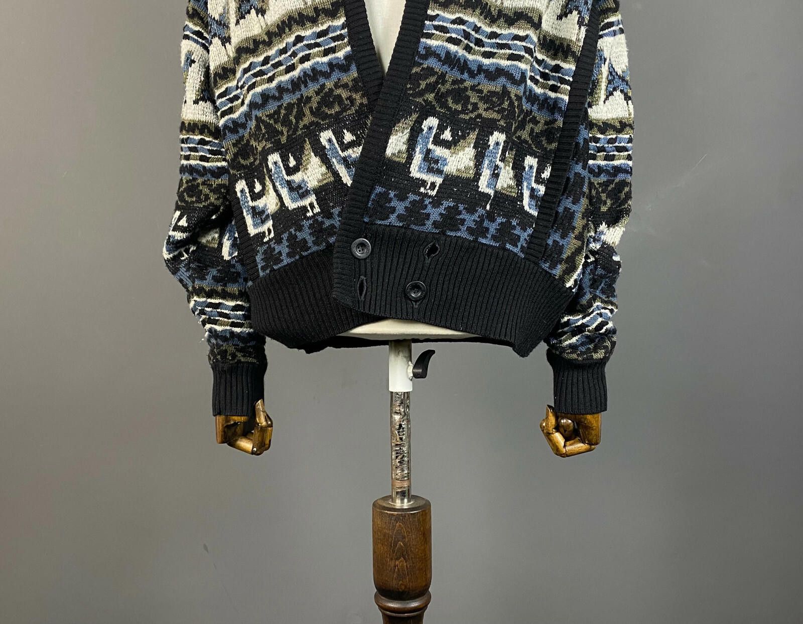 Carlo Colucci Carlo Colucci Animal Geometric Wool Cardigan Sweater Size 50 Size US L / EU 52-54 / 3 - 3 Thumbnail