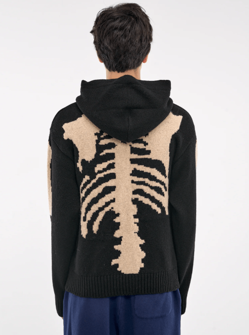 Kapital KAPITAL 5G wool bone sweater hood hoody Skeleton black new S Size US S / EU 44-46 / 1 - 4 Thumbnail