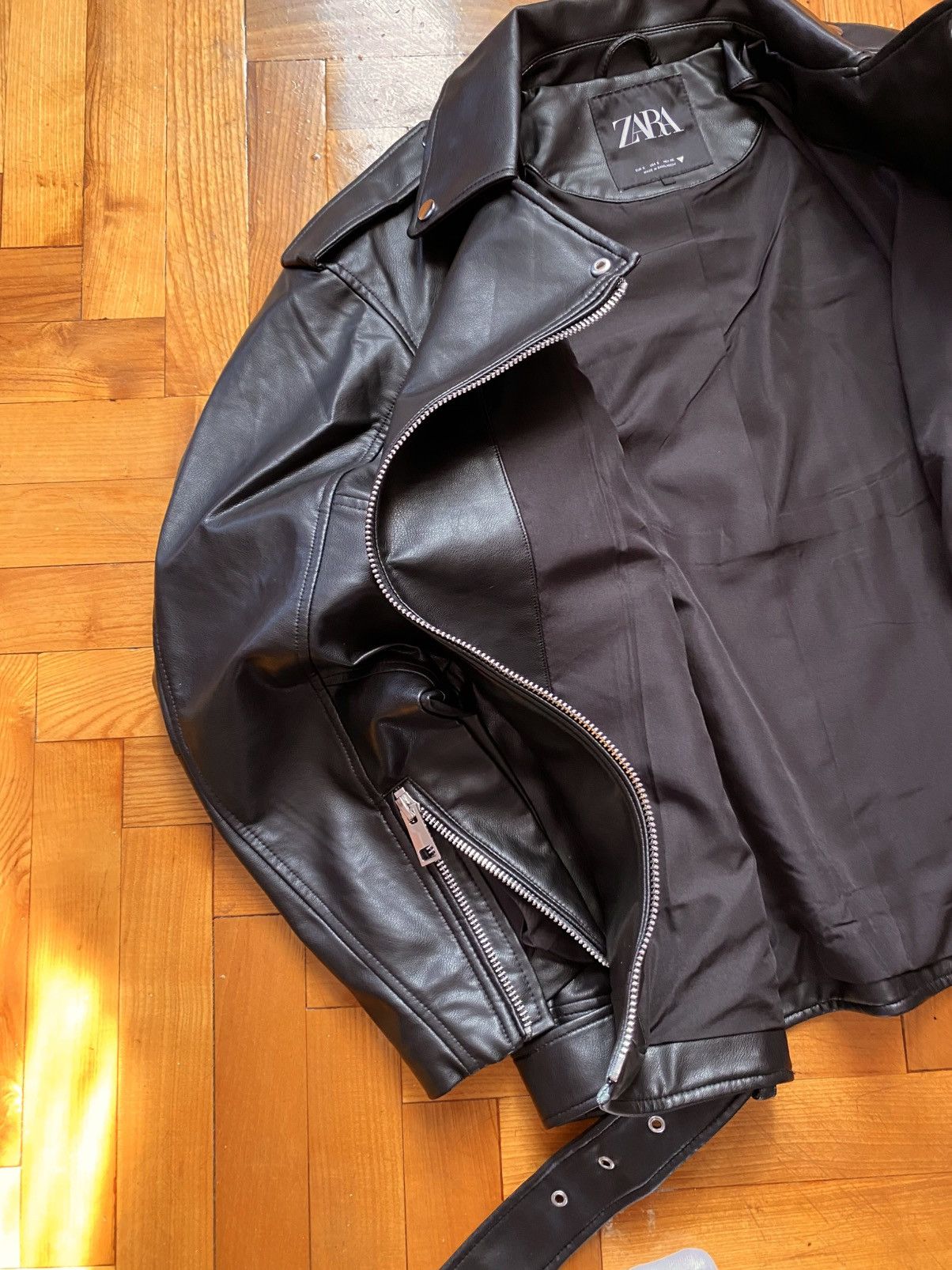 Designer × Japanese Brand Rick Owens Style Zara Leather Jacket Size US S / EU 44-46 / 1 - 7 Thumbnail