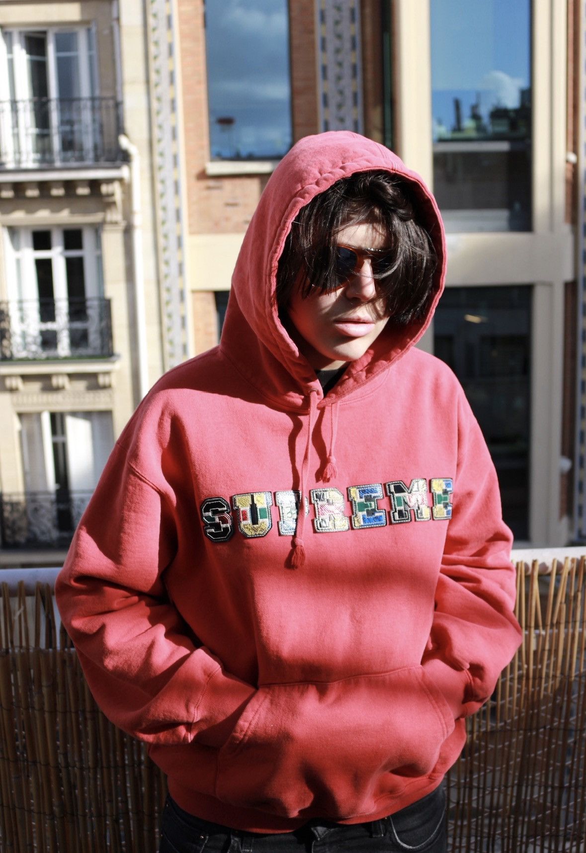 Supreme Supreme Collegiate Patchwork Leather Hooded Sweatshirt Size US M / EU 48-50 / 2 - 1 Thumbnail