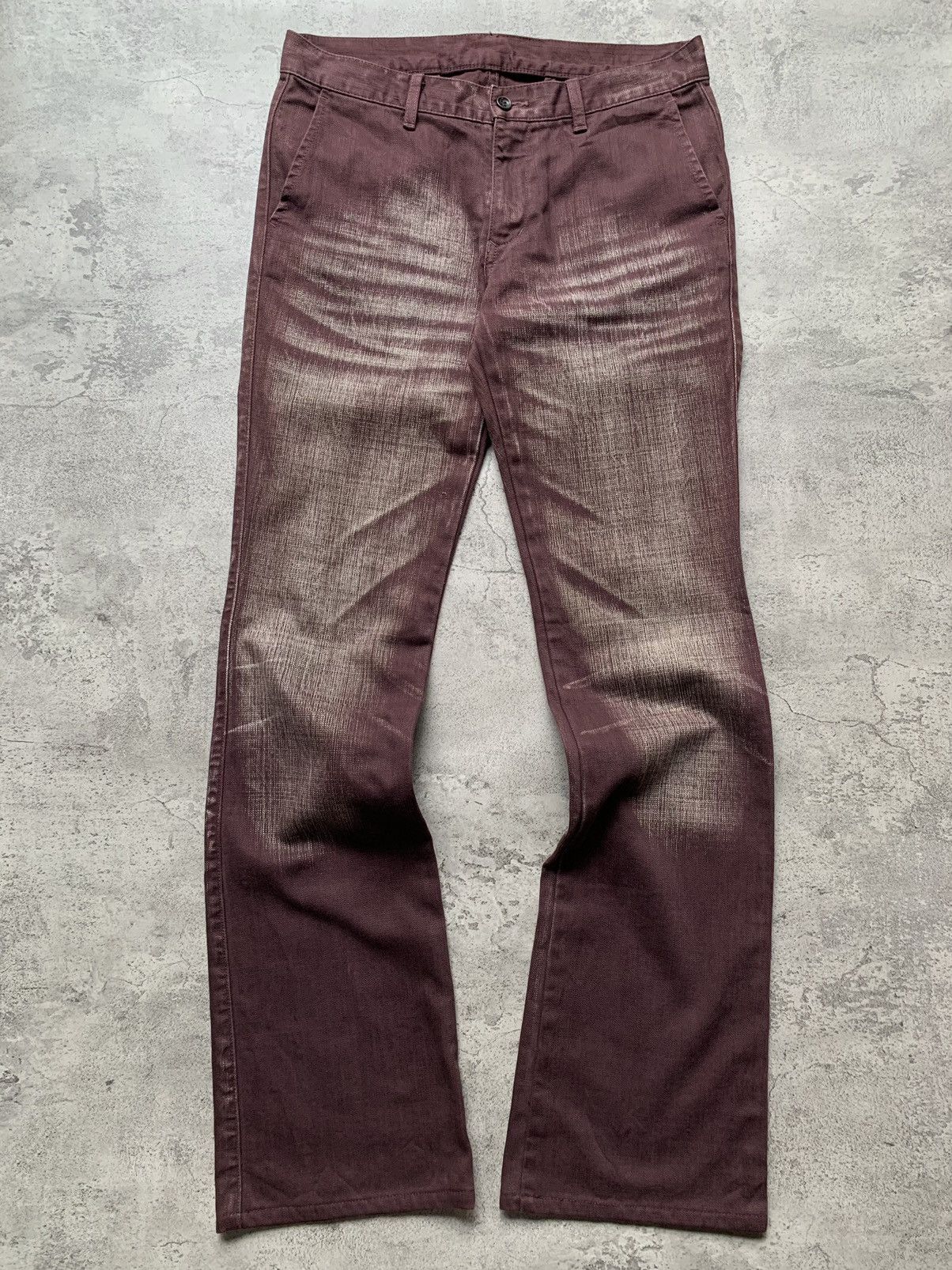 image of Gostar De Fuga x Tornado Mart Abahouse/ 5351 Micro Flare Jeans in Brown/Red, Men's (Size 31)