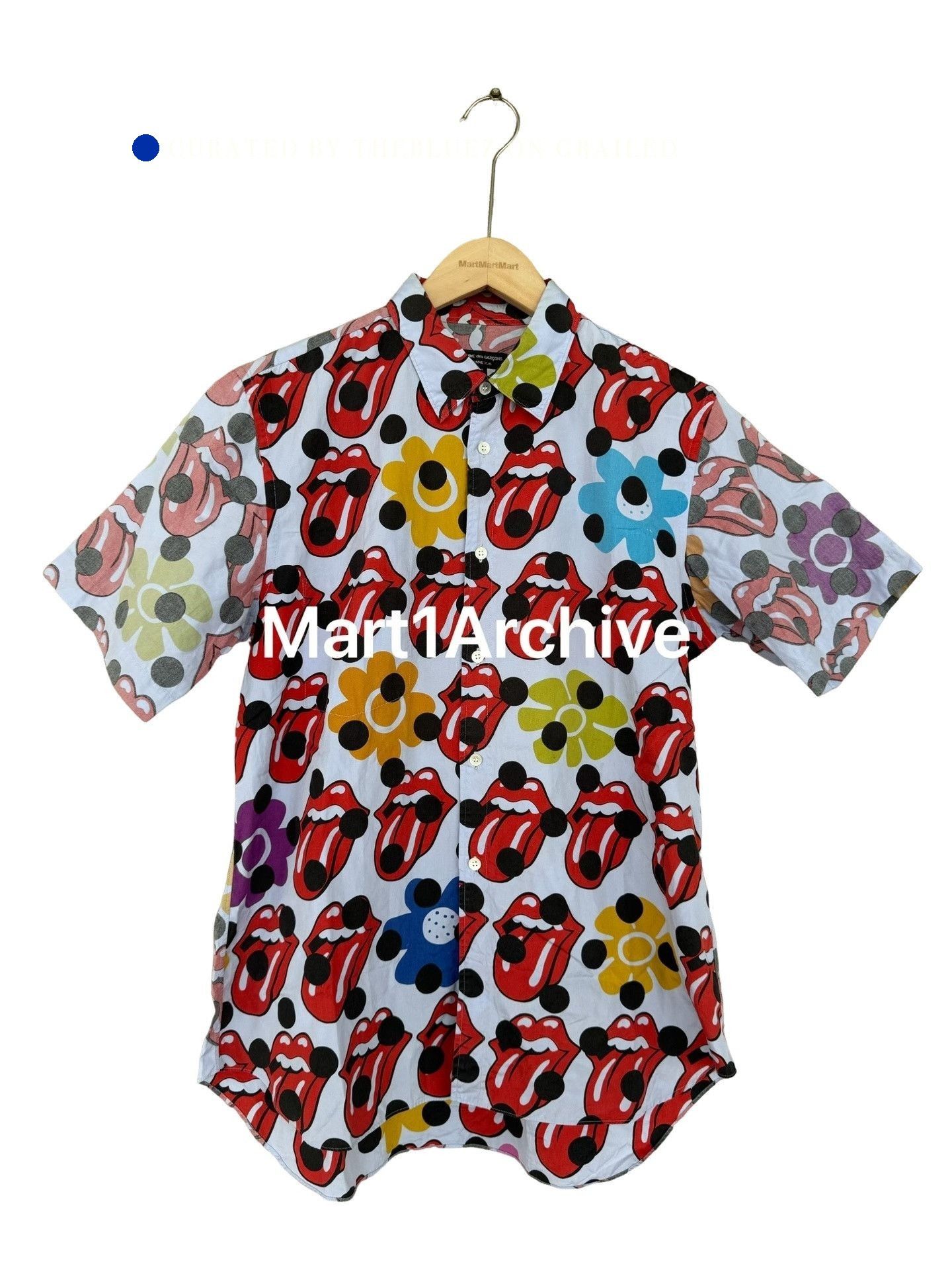 Comme des Garcons Multi Colored Lip and Flower Print Short Sleeve Shirt Size US S / EU 44-46 / 1 - 1 Thumbnail