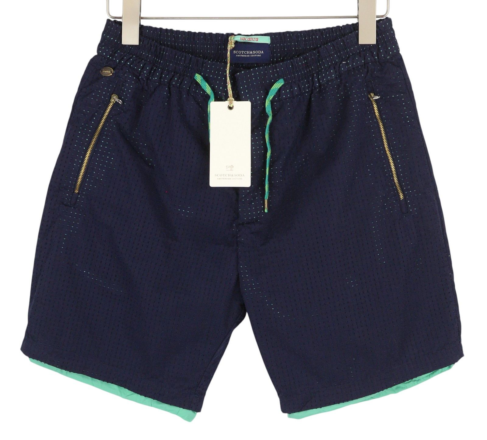 Scotch & Soda W28 Dark Blue Zip Elastic Waist Lined Pockets 84197 Size US 28 / EU 44 - 1 Thumbnail
