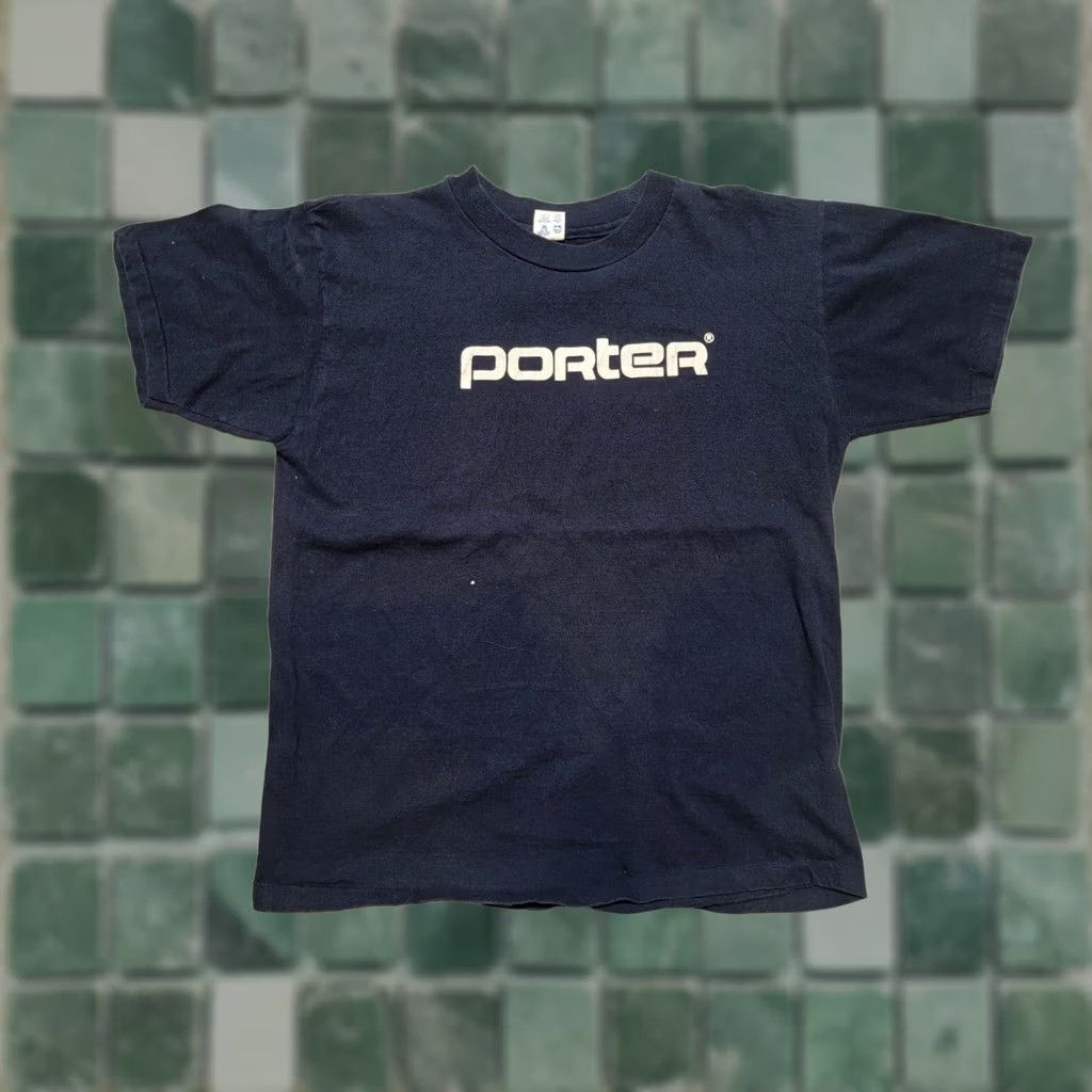 Champion VINTAGE Champion T-Shirt Mens MLB 100% Cotton Navy SZ LARGE Blue Short Sleeve Round Neck Porter Print Size US L / EU 52-54 / 3 - 1 Thumbnail