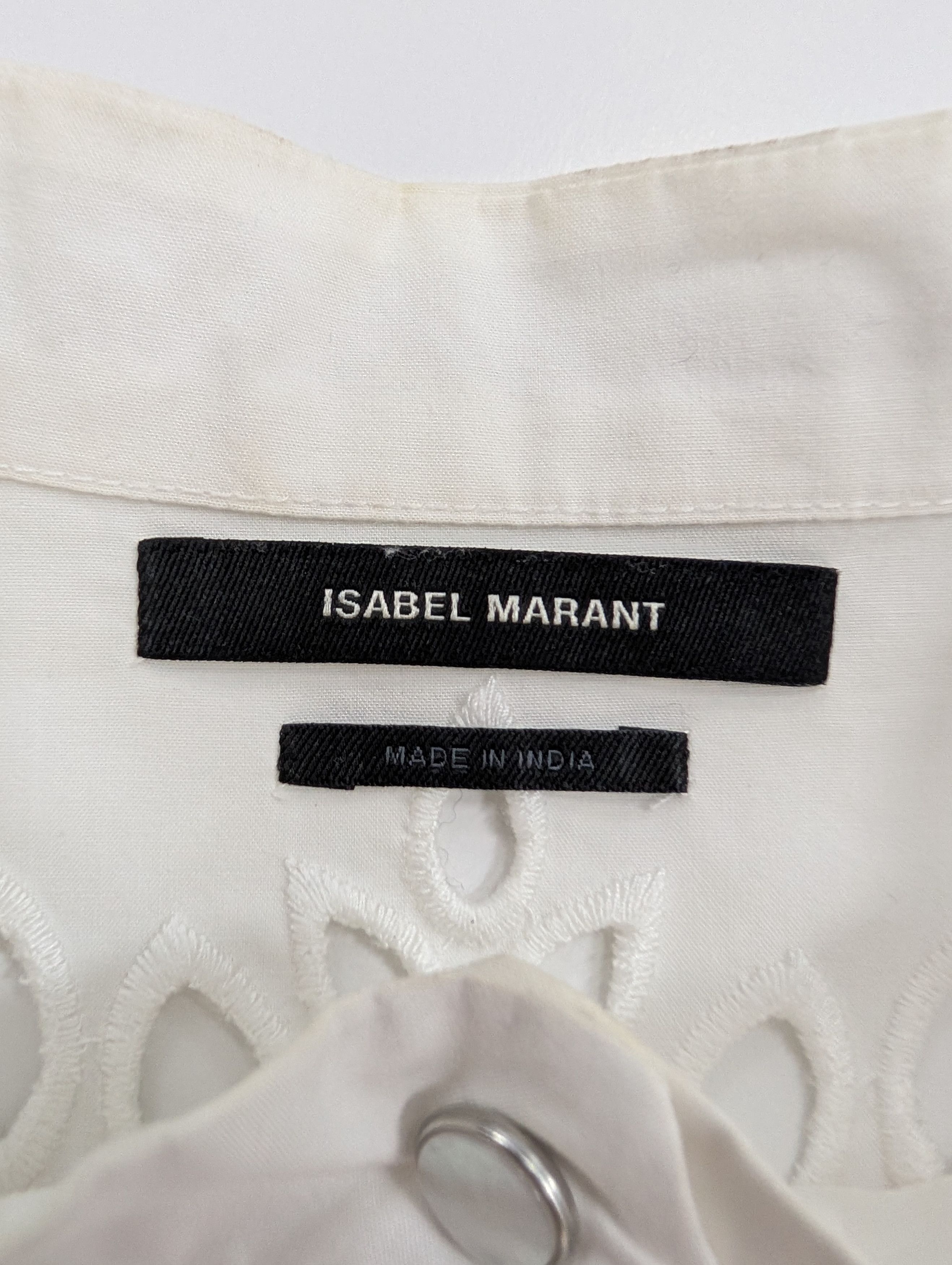 Isabel Marant Etoile Isabel Marant White Danala Borderie Anglaise Blouse Size XS / US 0-2 / IT 36-38 - 6 Thumbnail