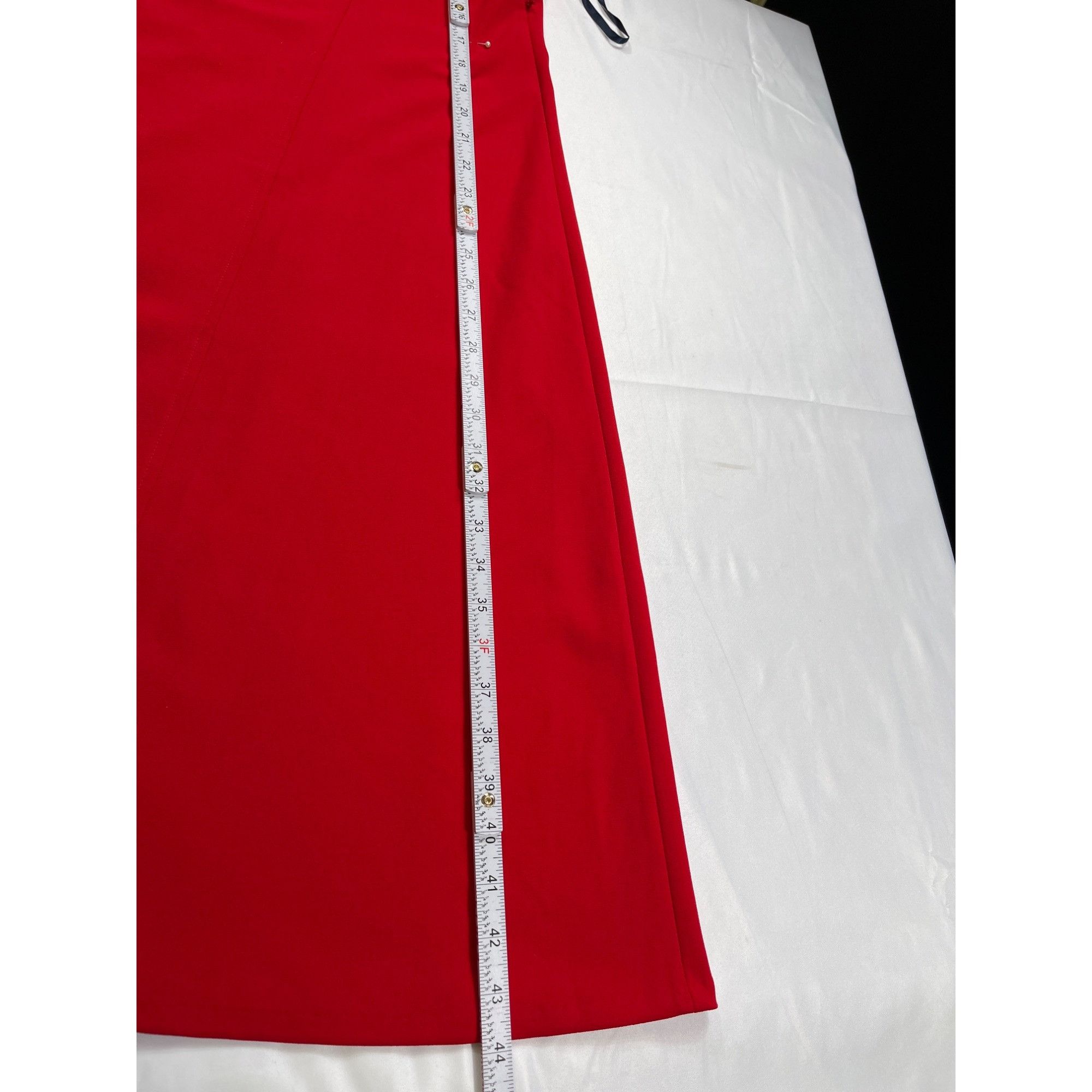 Tommy Hilfiger Tommy Hilfiger SKU 7616 Red Midi Dress With Cap Sleeves Size Size L / US 10 / IT 46 - 6 Thumbnail