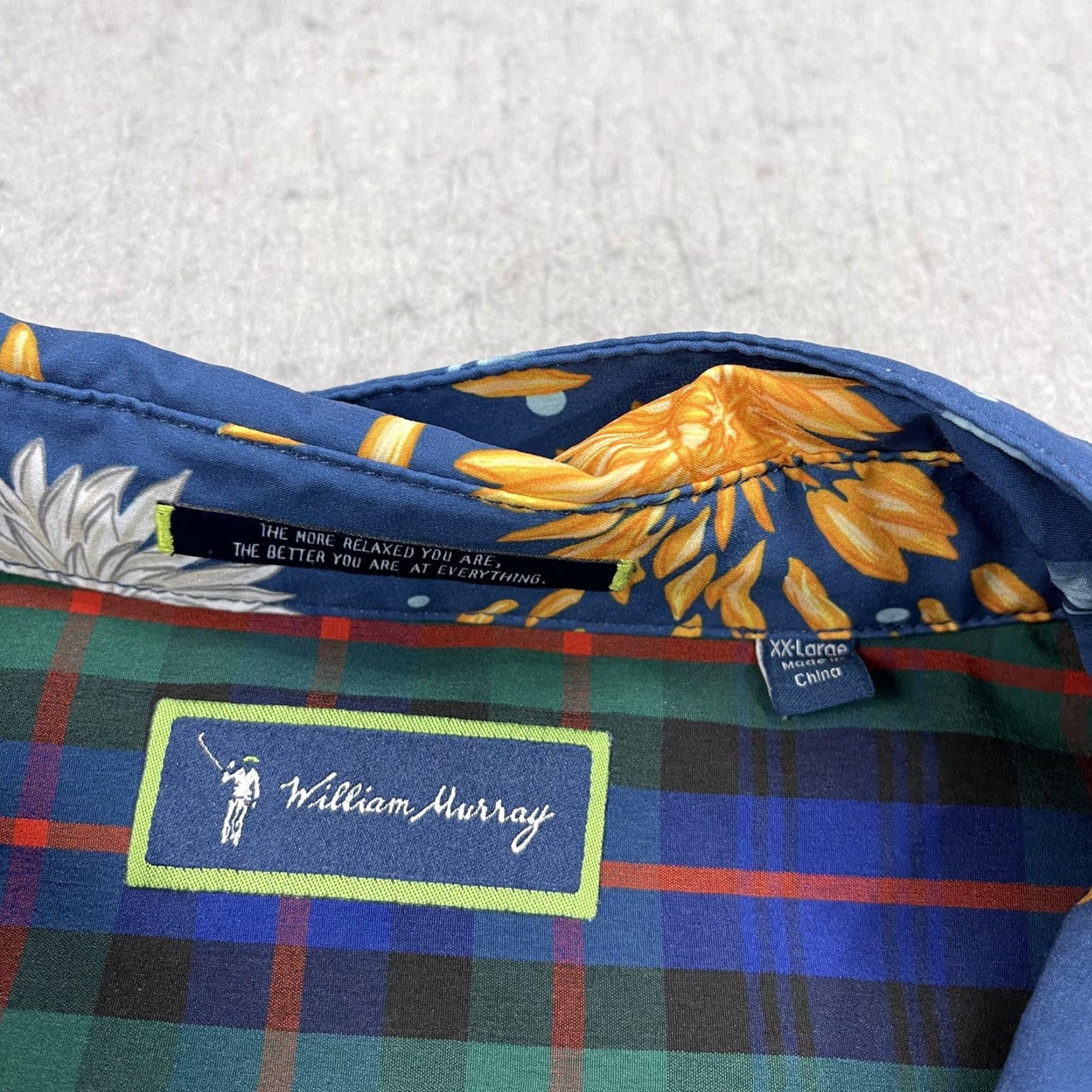 Vintage William Murray Shirt Mens 2XL Blue Floral Camp Collar Stretch Golf Summer Size US XXL / EU 58 / 5 - 3 Thumbnail