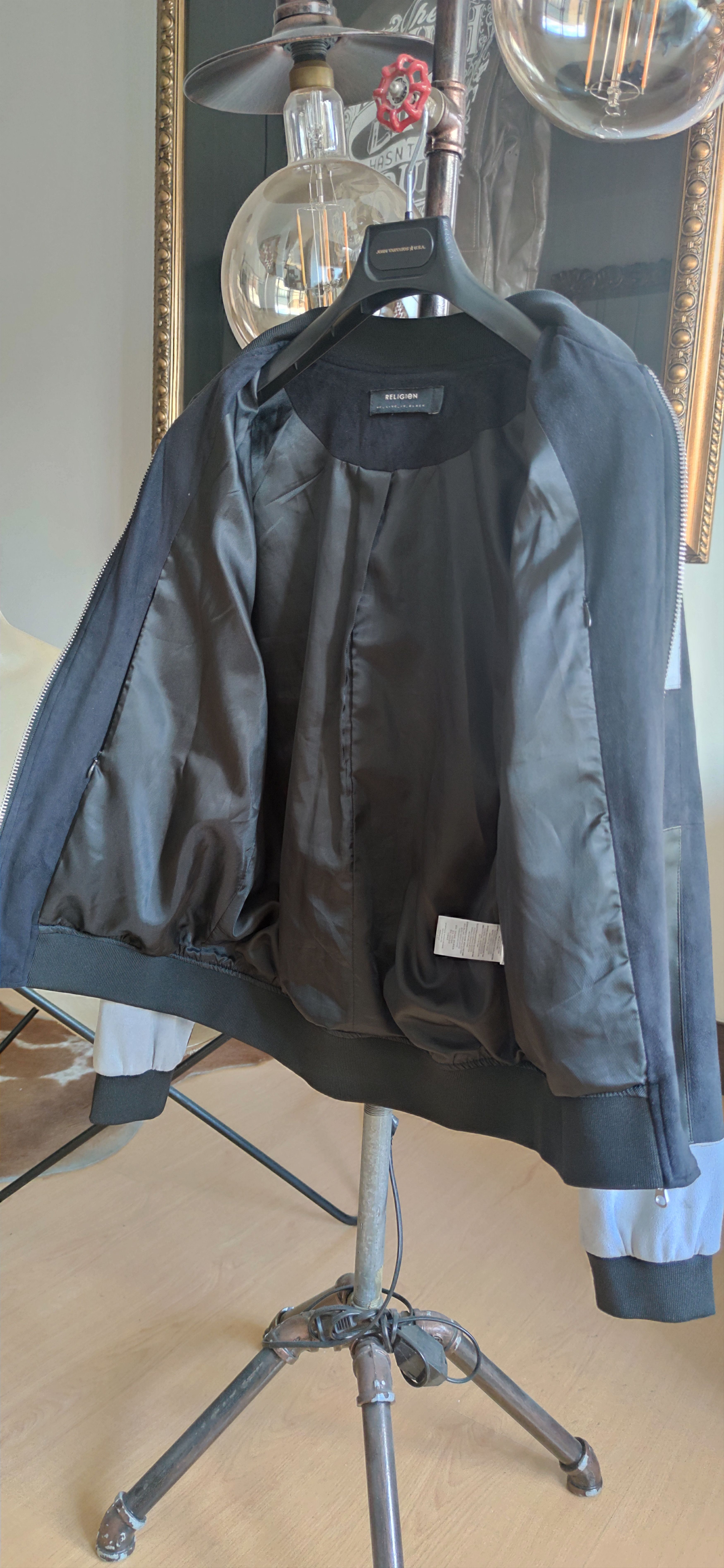 Other Patchwork Leather Suede Black Grey Bomber Jacket Sandro Size US M / EU 48-50 / 2 - 13 Thumbnail
