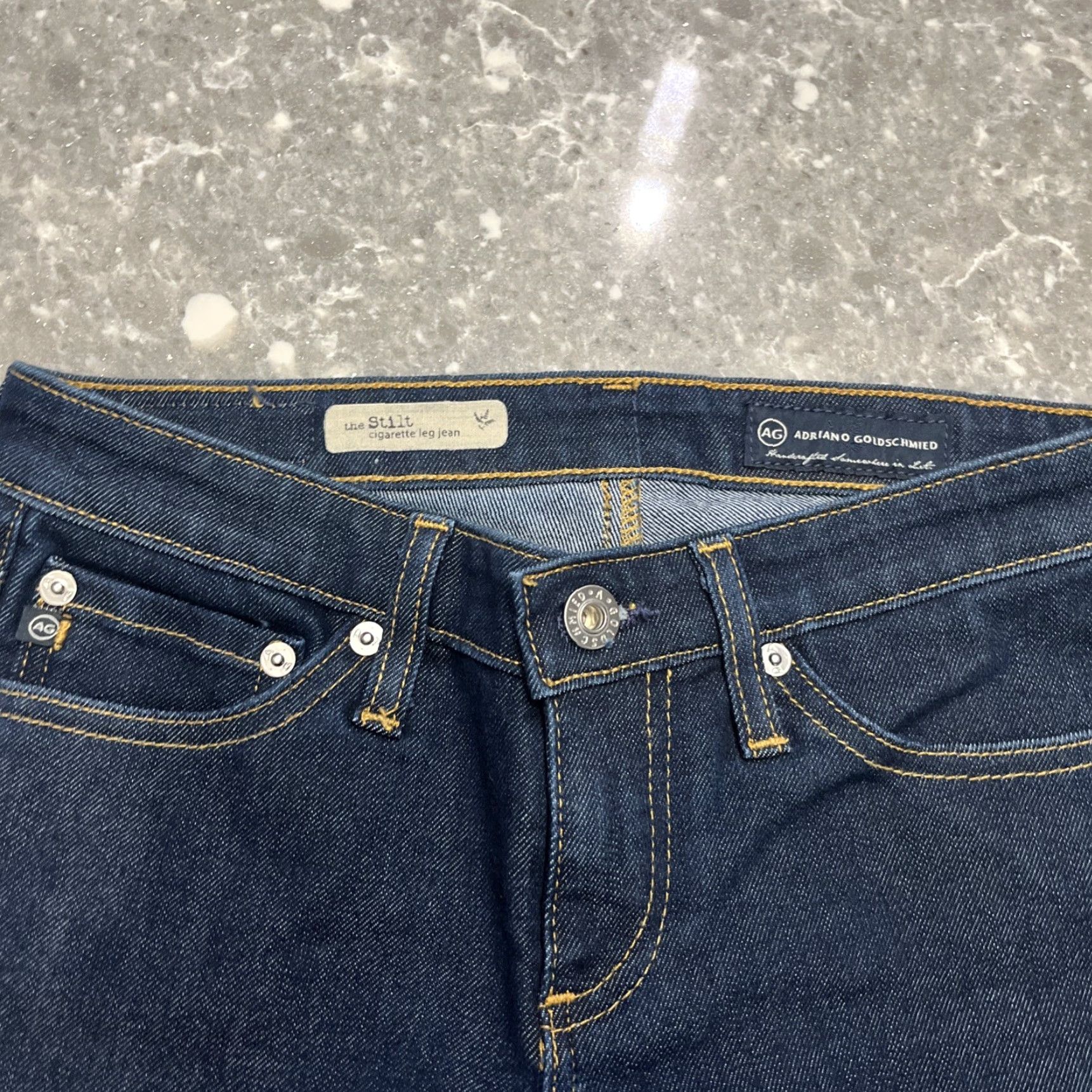 AG Jeans AG Jeans Adriano Goldschmied The Stilt Cigarette Leg 24R Medium Wash Skinny Jeans Women 24 Blue Size 42" / US 20 - 2 Thumbnail