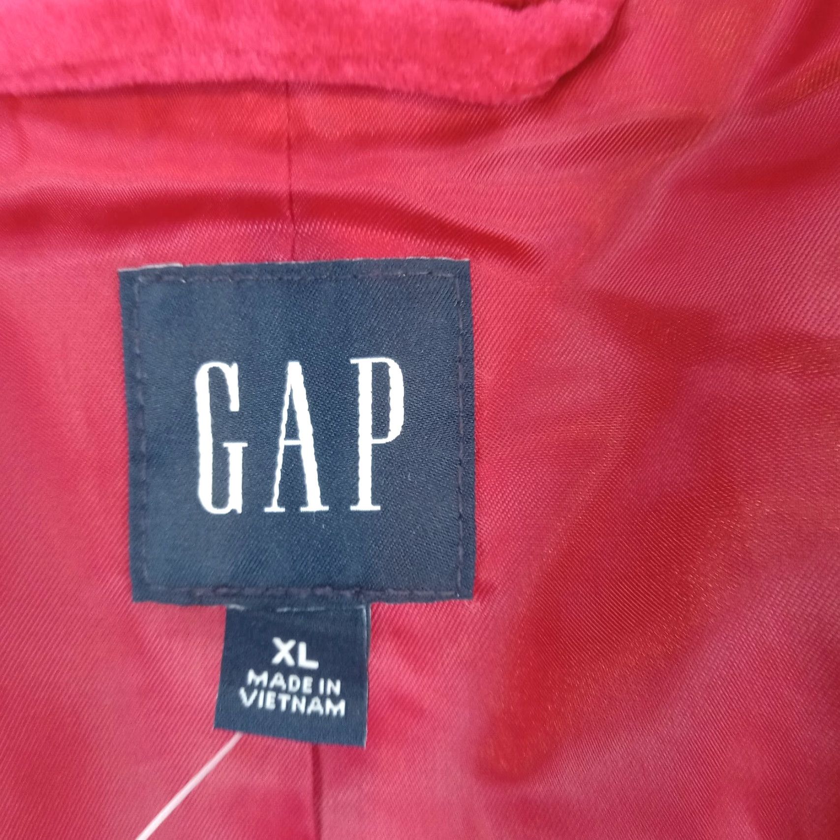 Gap Gap Blazer Women's Extra Large Red Velour Jacket with Shoulder Pads and Stretch Size XL / US 12-14 / IT 48-50 - 5 Thumbnail