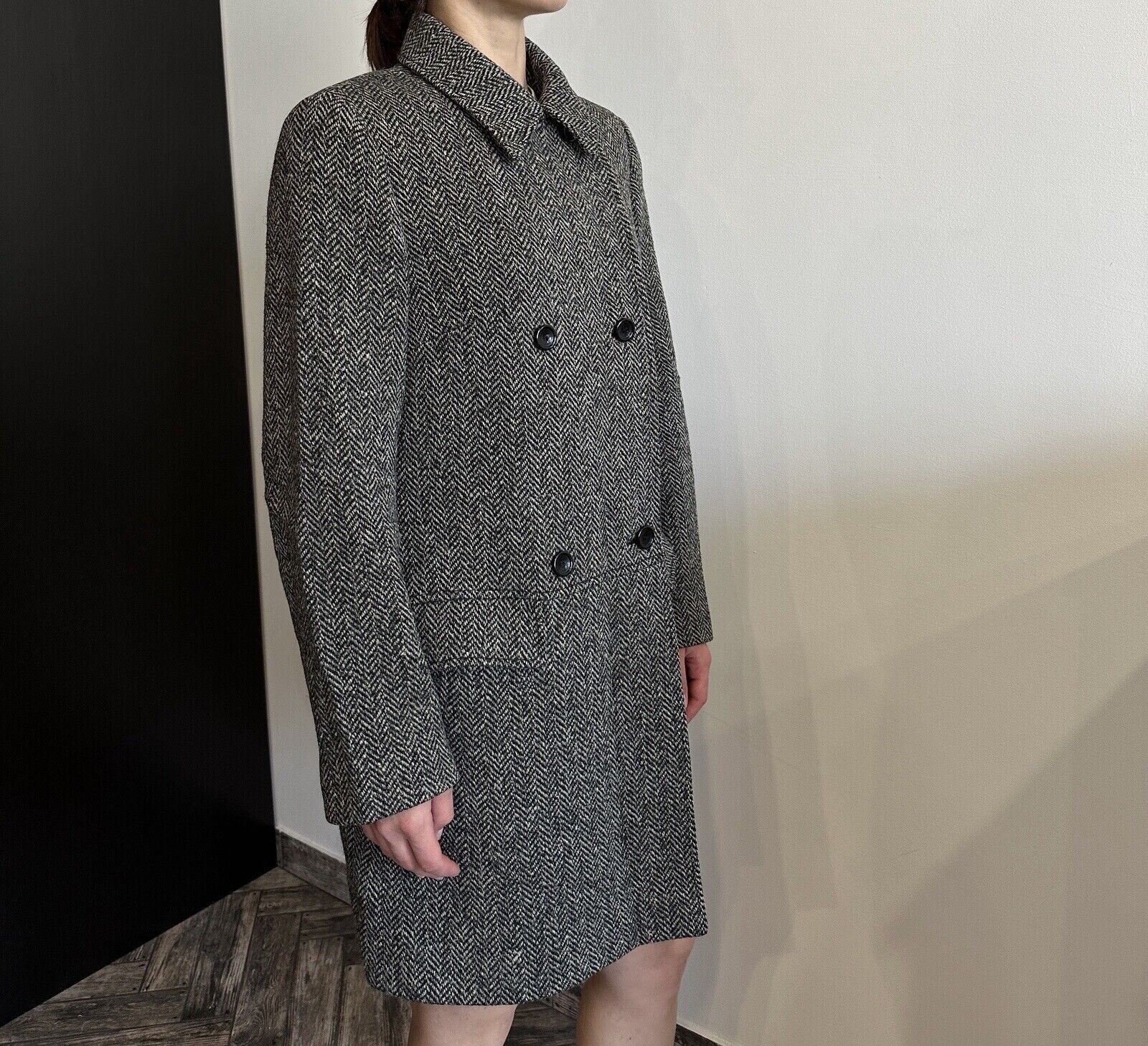 Dolce & Gabbana Dolce & Gabbana Womens Herringbone Tweed Wool Coat Jacket Size XS / US 0-2 / IT 36-38 - 4 Thumbnail