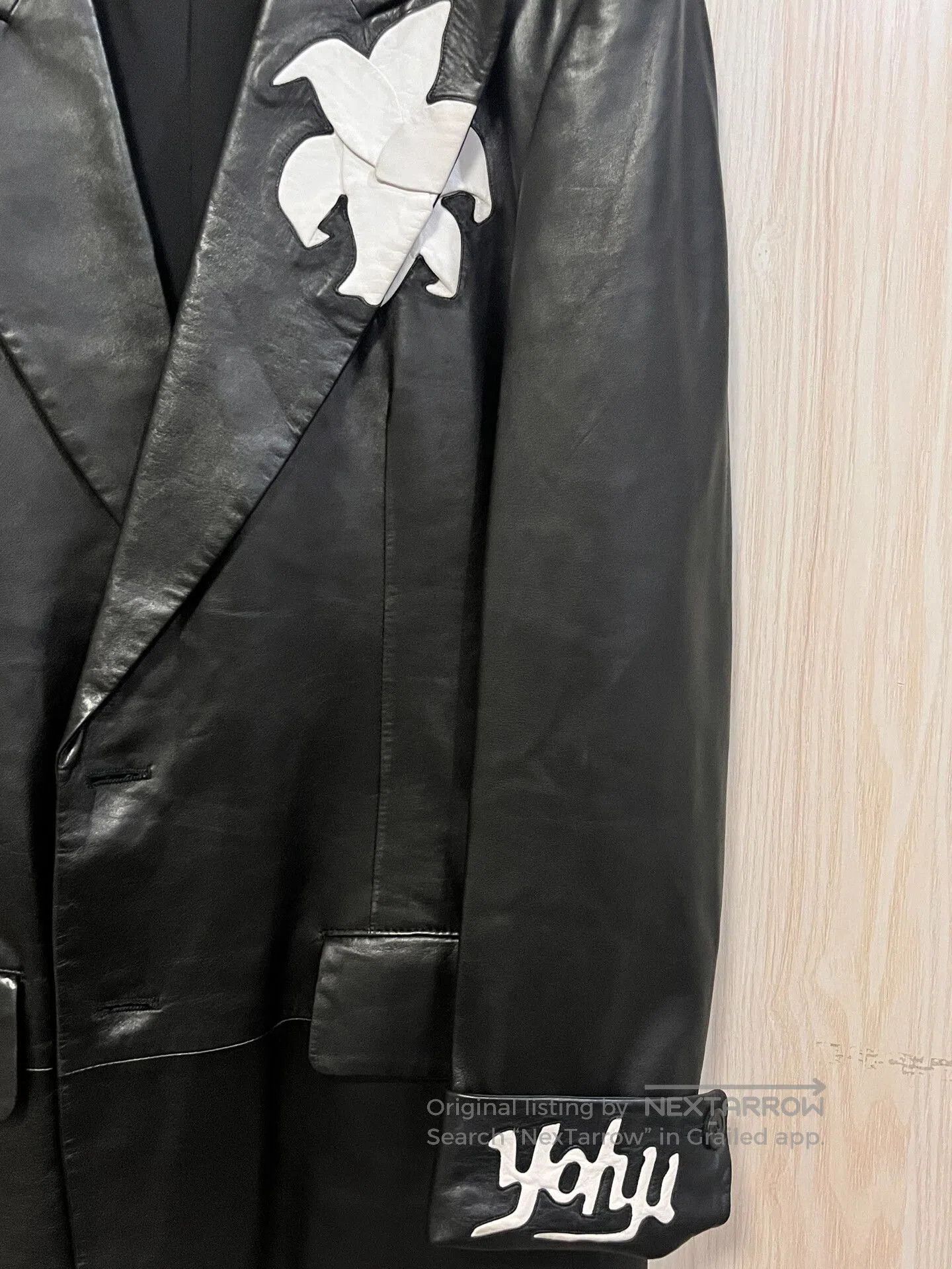 Yohji Yamamoto Yohji Yamamoto Black Blazer with Floral Design. Size US L / EU 52-54 / 3 - 4 Thumbnail
