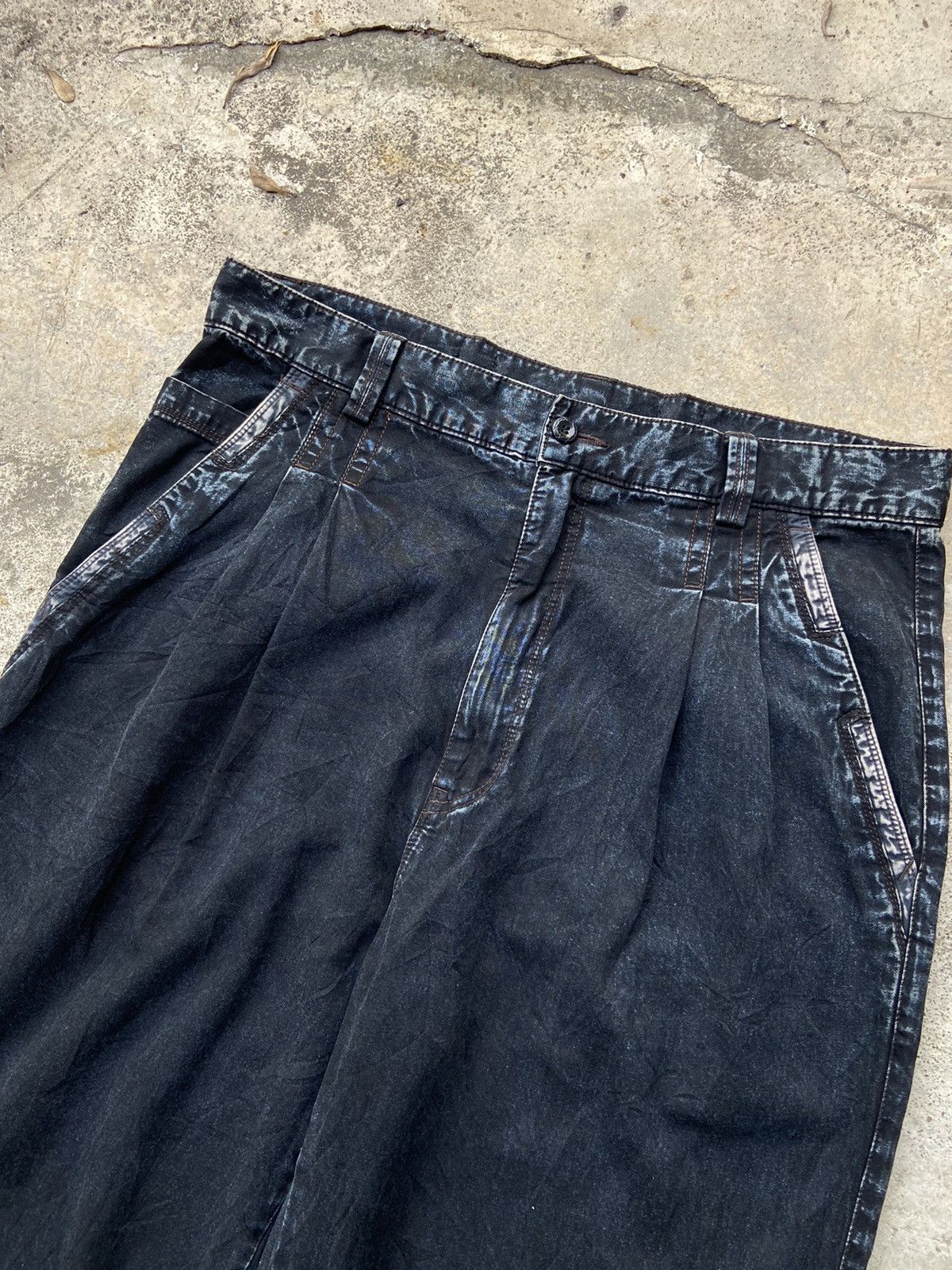 Carlo Palazzi Vintage 2000’s Houston Wear Faded Baggy Denim Pants Size US 34 / EU 50 - 3 Thumbnail