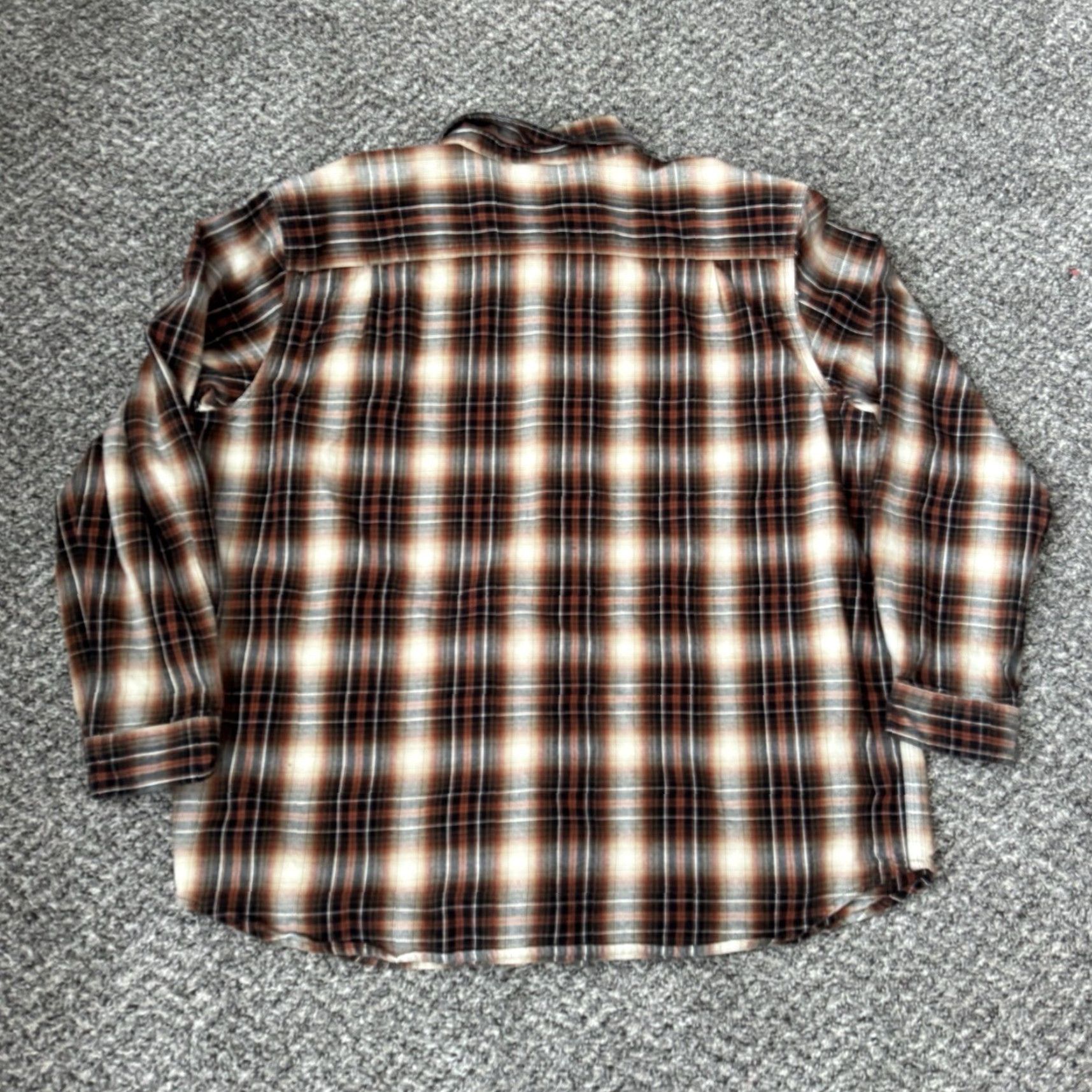 VINTAGE Carhartt Flannel Shirt Mens XXL Orange Plaid Soft Relaxed Fit