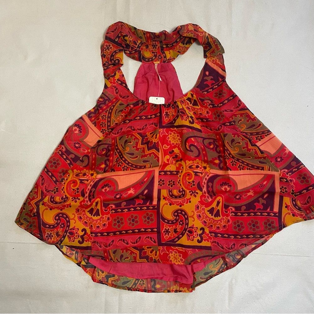 Free People NWT New Free People Strawberry Tank in Meadow Combo Size L Size L / US 10 / IT 46 - 5 Thumbnail