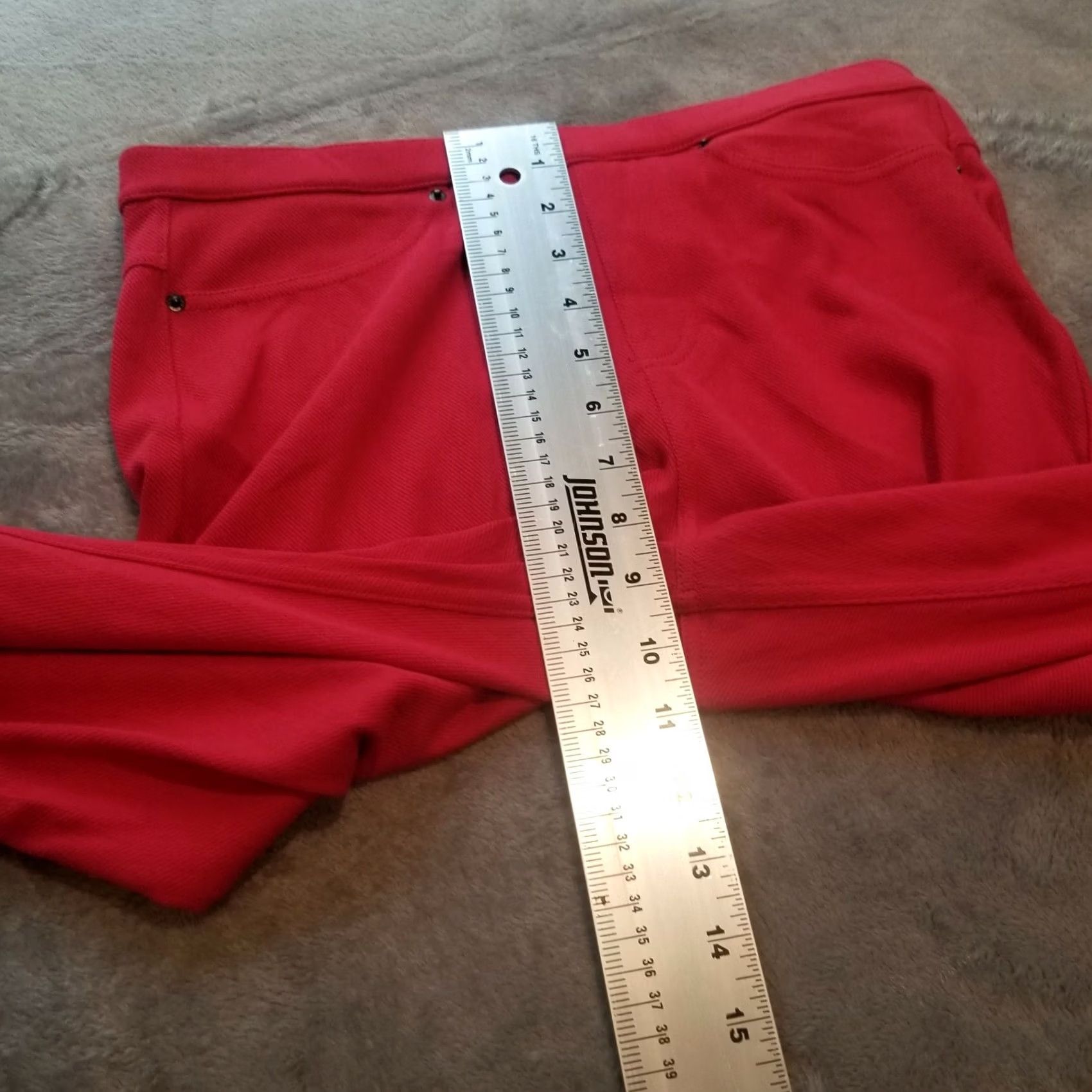 Vintage Hue Women's Medium Cropped Capri Pants Pull On Pink Stretch Straight Mid-Rise Size 32" / US 10 / IT 46 - 6 Thumbnail