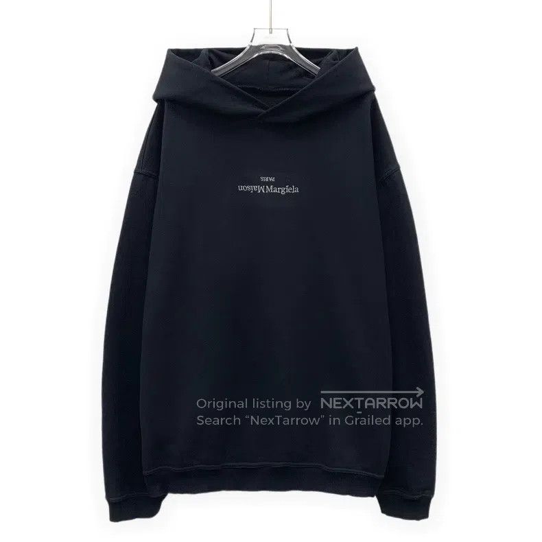 Maison Margiela Maison Margiela Black logo letter embroidery hooded long-s Size US L / EU 52-54 / 3 - 1 Thumbnail