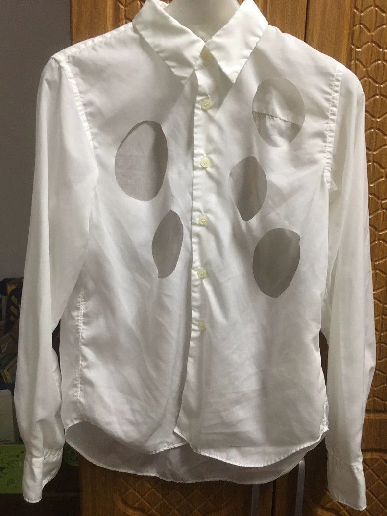 comme des garcons White ripped shirt 2503-Nextarrow