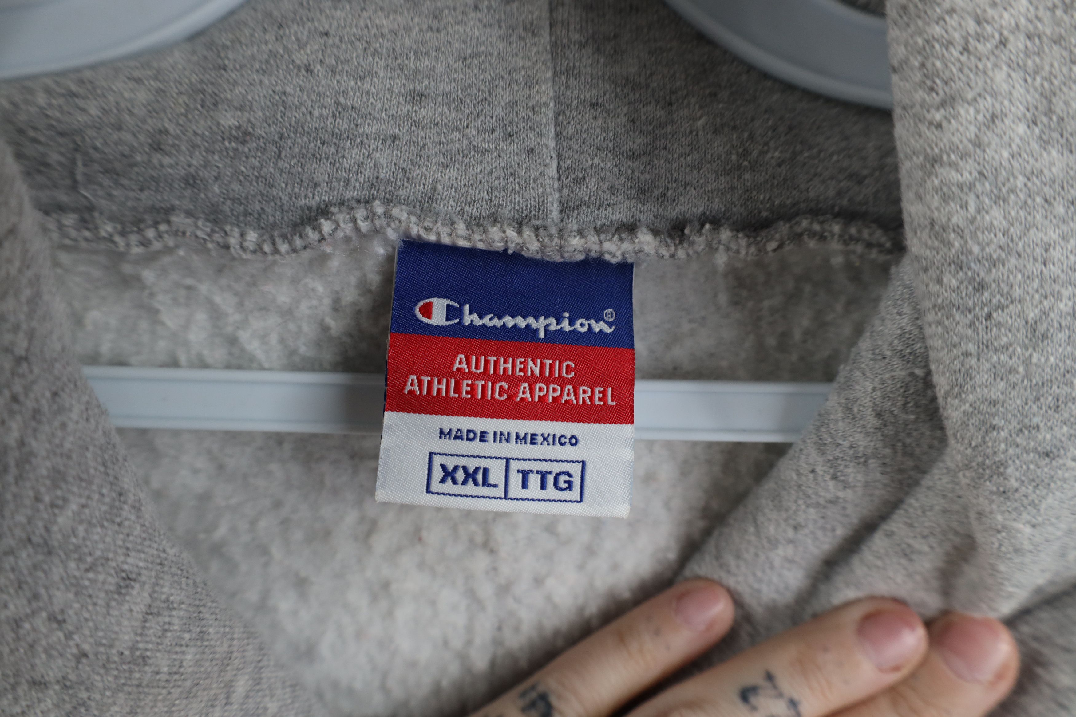 Champion × Vintage Vintage 90s Champion Full Zip Hoodie Sweatshirt Heather Gray Size US XXL / EU 58 / 5 - 10 Thumbnail